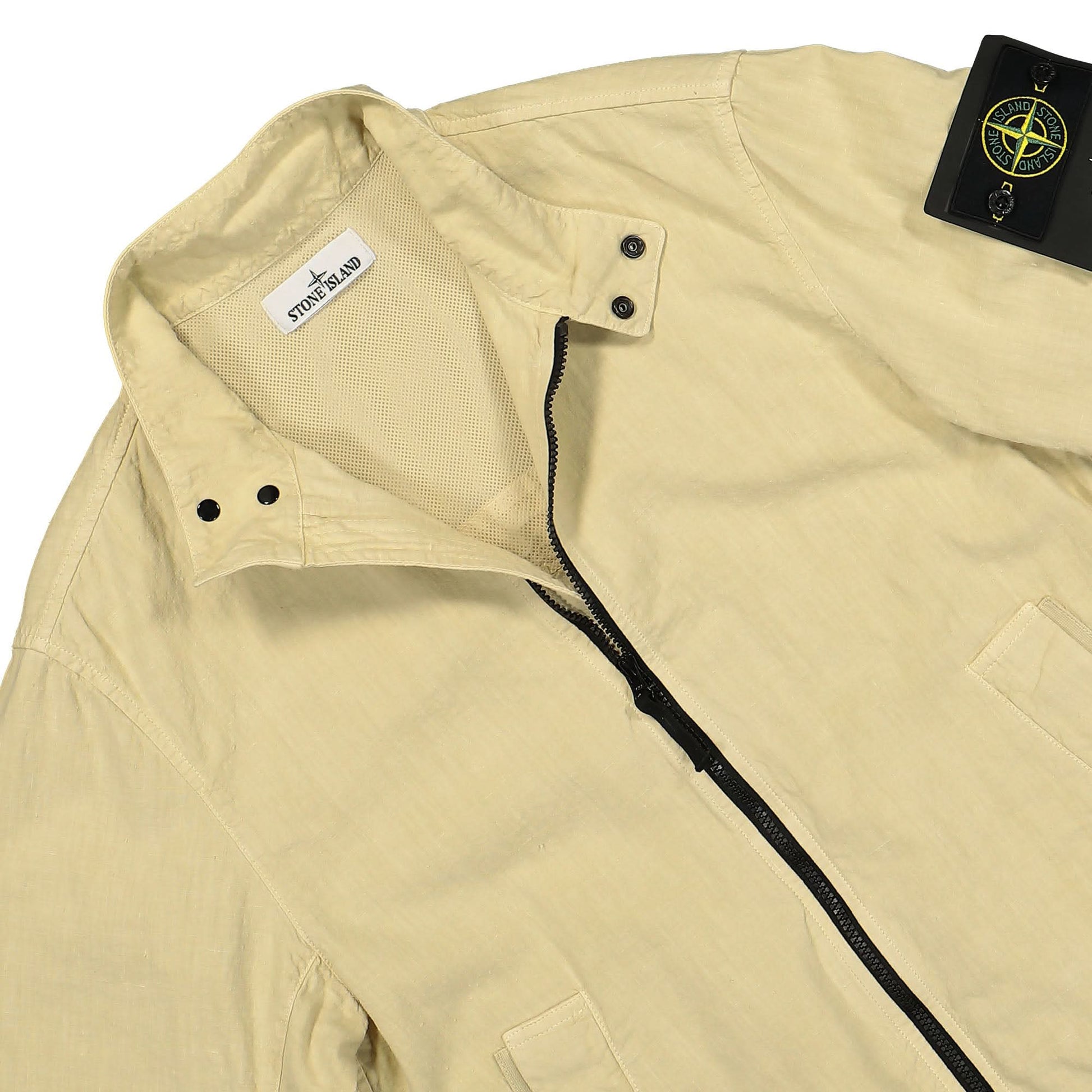 Stone Island Tela Lino Nylon-TC Jacket Beige Detail view 3 | Gate
