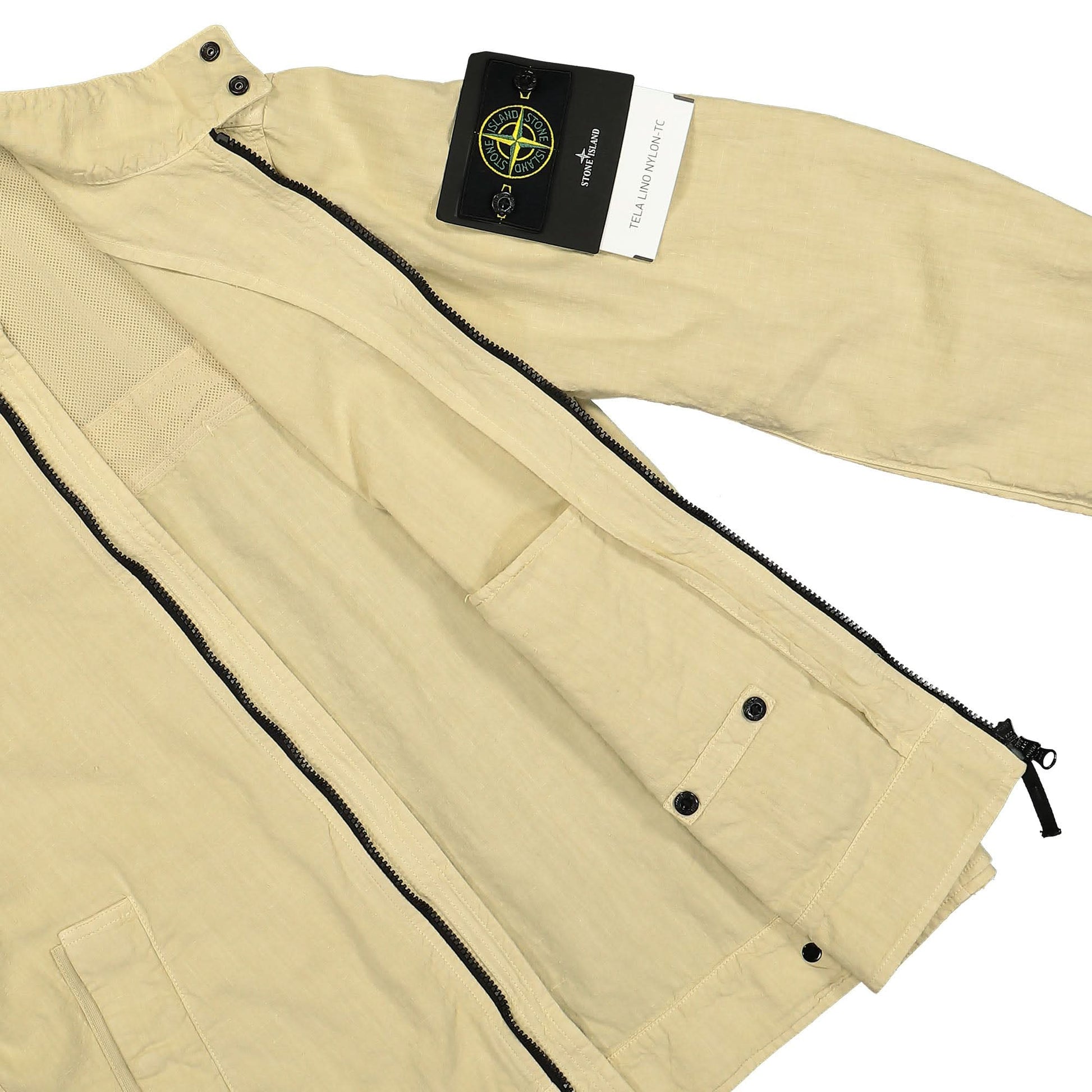 Stone Island Tela Lino Nylon-TC Jacket Beige Detail view 5 | Gate