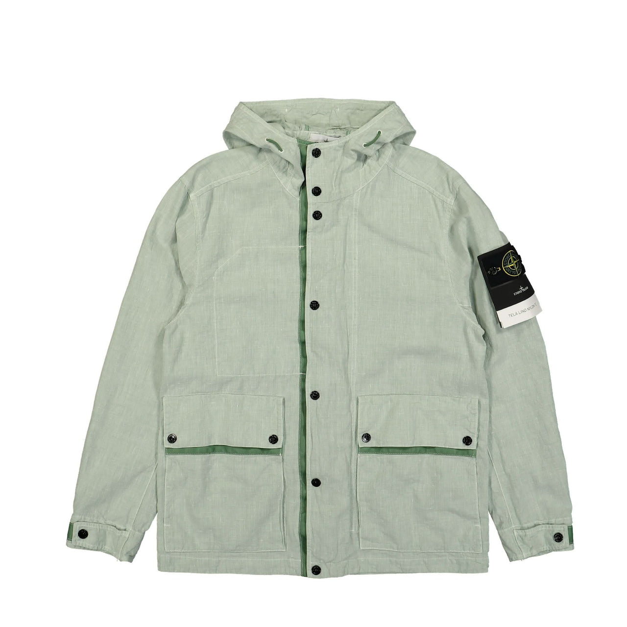 Stone Island Tela Lino Nylon-TC Jacket Green Detail view 1 | Gate