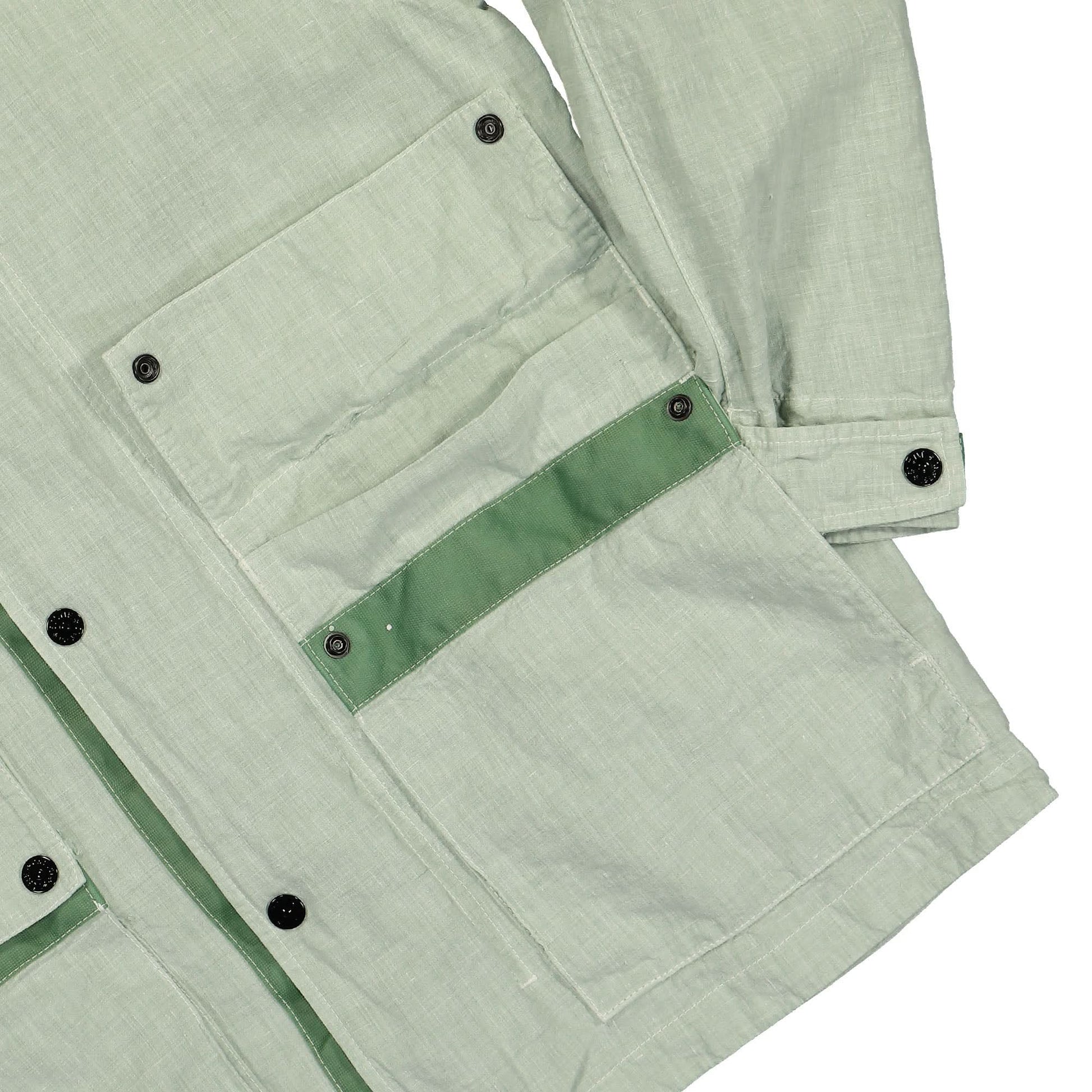 Stone Island Tela Lino Nylon-TC Jacket Green Detail view 4 | Gate