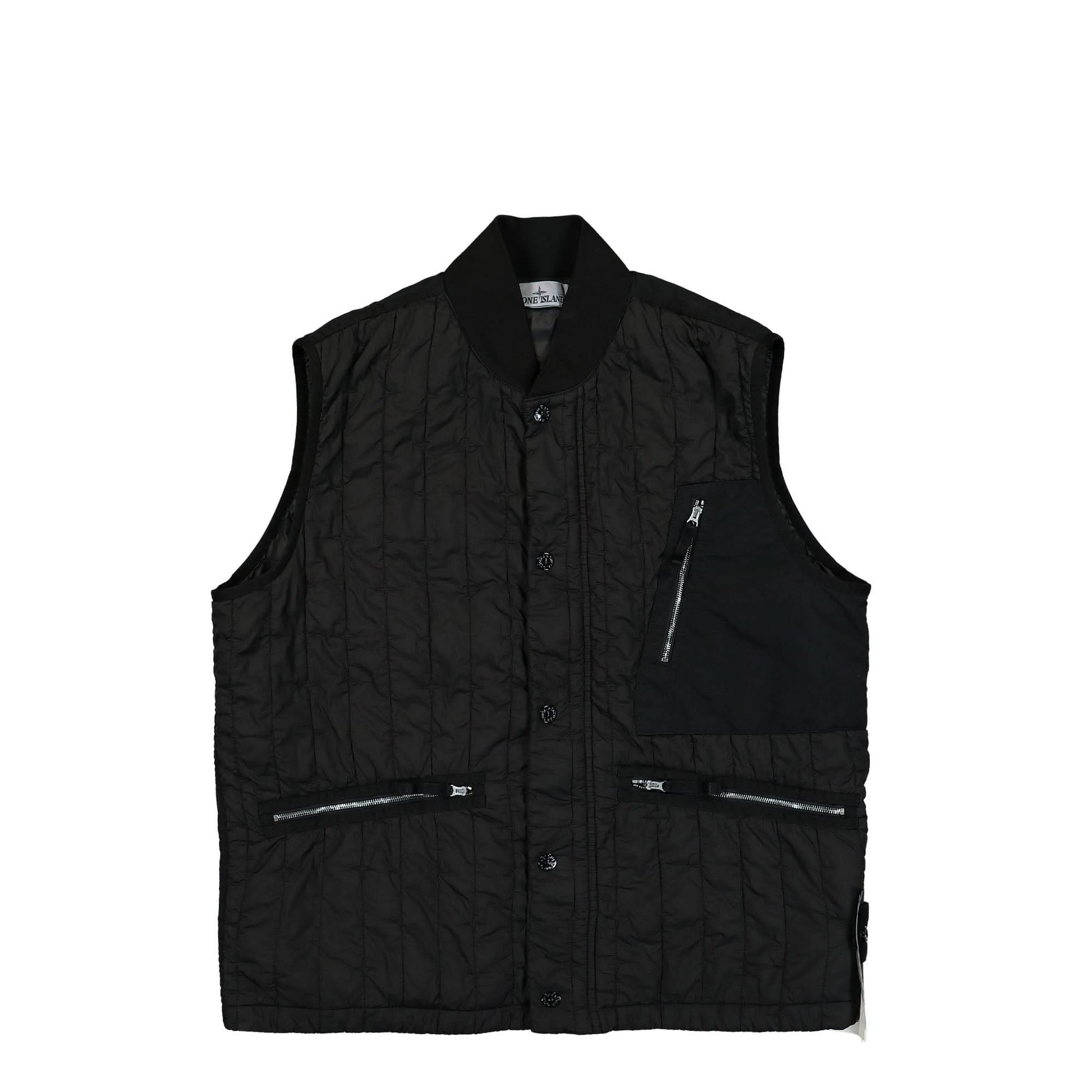 Stone Island Quilted Nylon Stella With Primaloft-TC Vest Black Detail view 1 | Gate