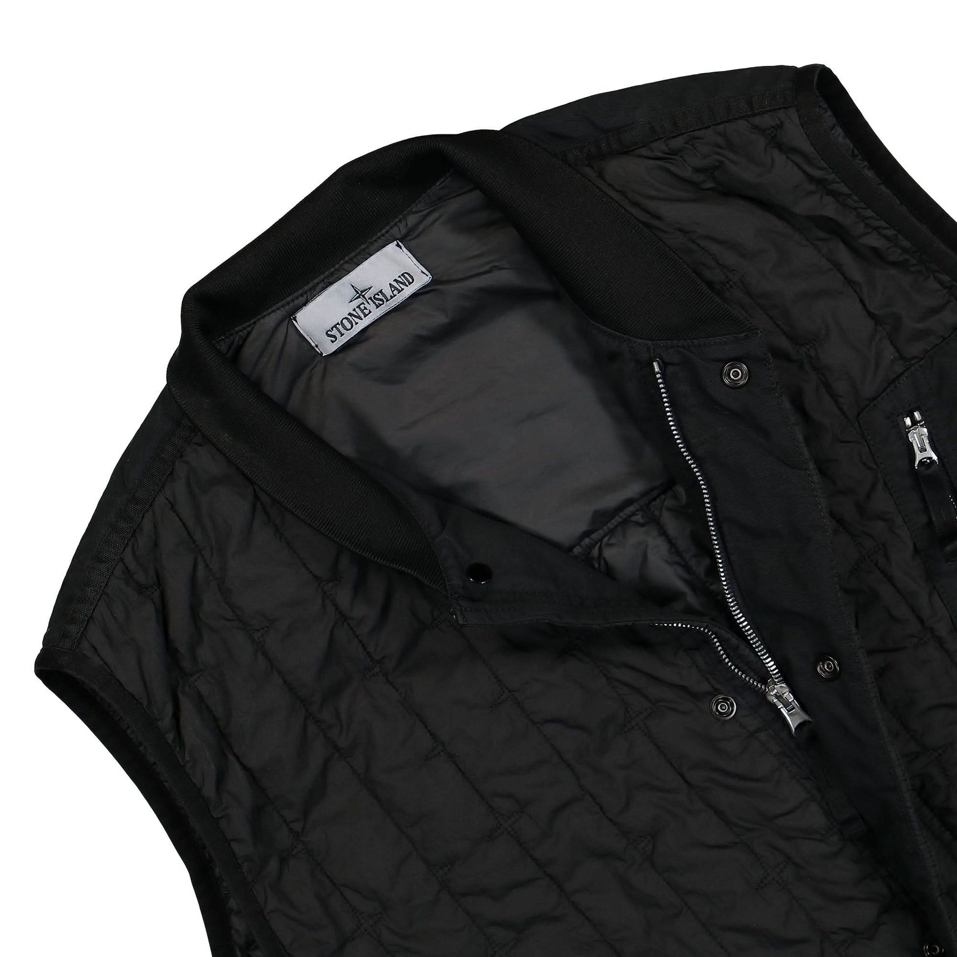 Stone Island Quilted Nylon Stella With Primaloft-TC Vest Black Detail view 3 | Gate