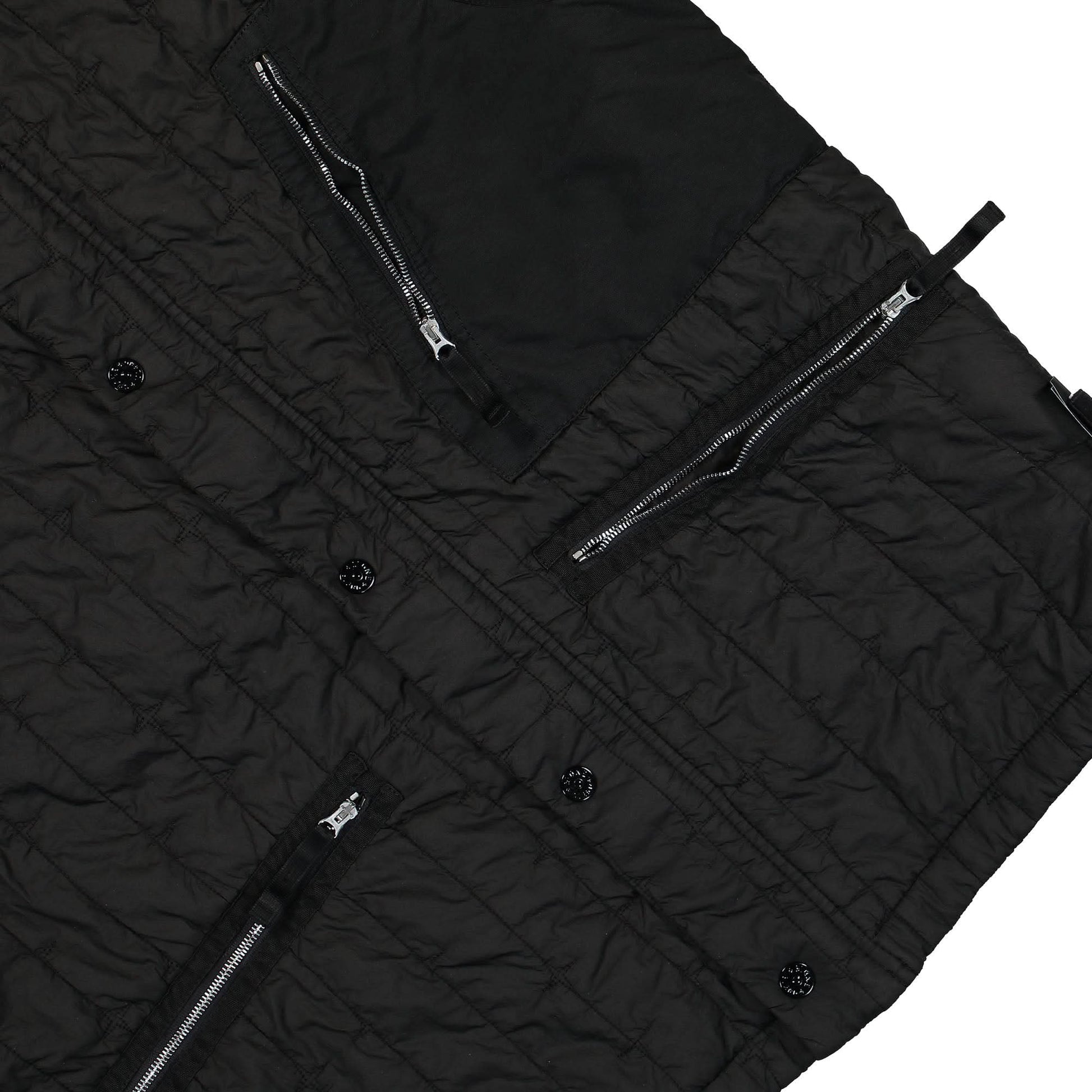 Stone Island Quilted Nylon Stella With Primaloft-TC Vest Black Detail view 4 | Gate