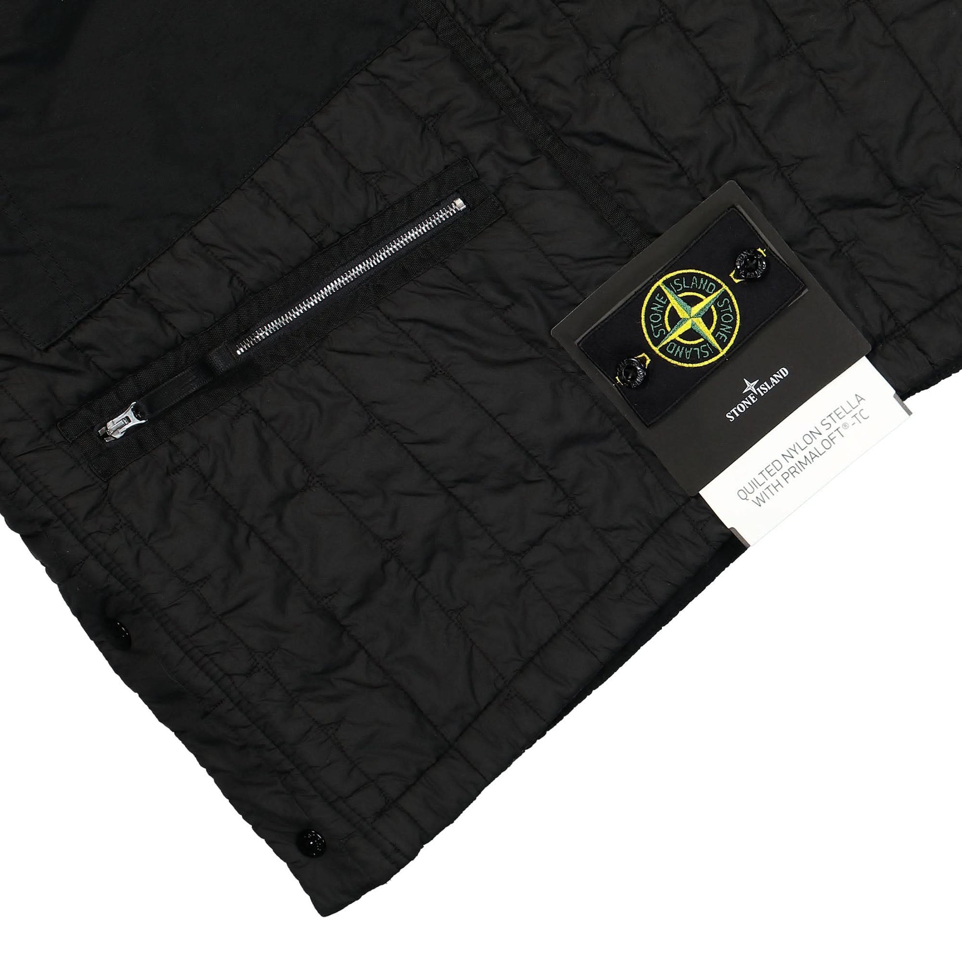 Stone Island Quilted Nylon Stella With Primaloft-TC Vest Black Detail view 5 | Gate