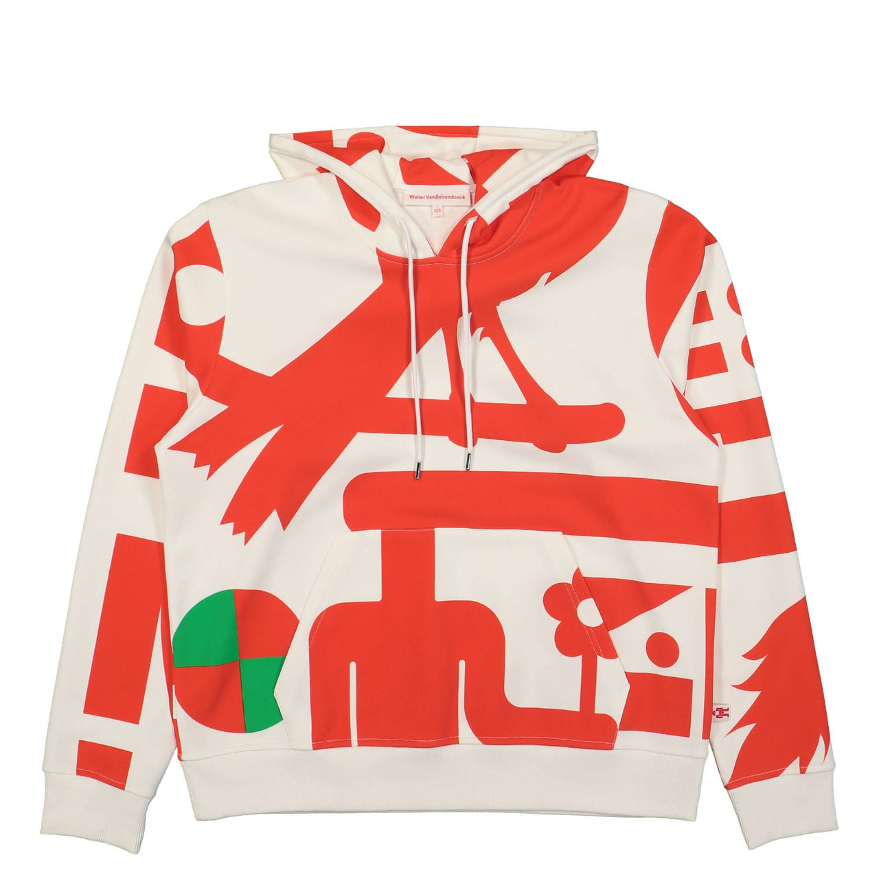 Walter Van Beirendonck DAWLEETOO Hoody Oversized White,Red Detail view 1 | Gate