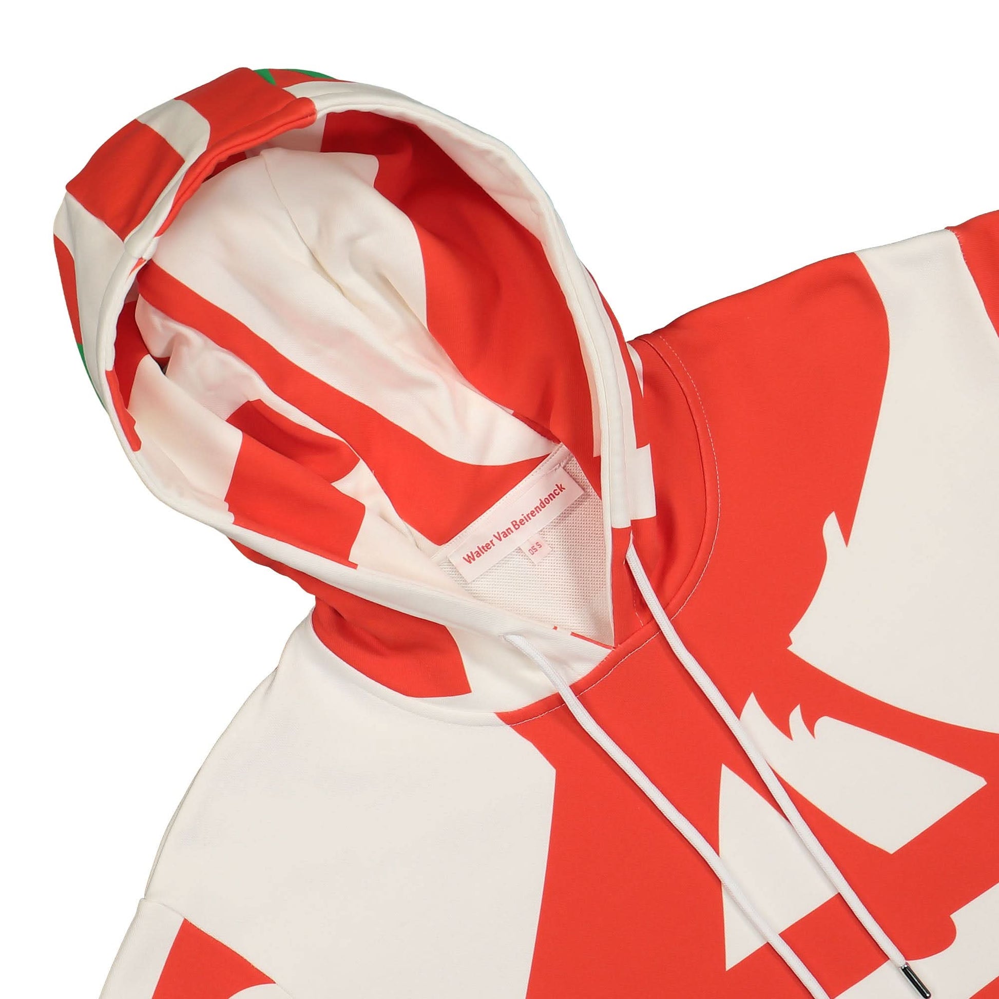 Walter Van Beirendonck DAWLEETOO Hoody Oversized White,Red Detail view 3 | Gate