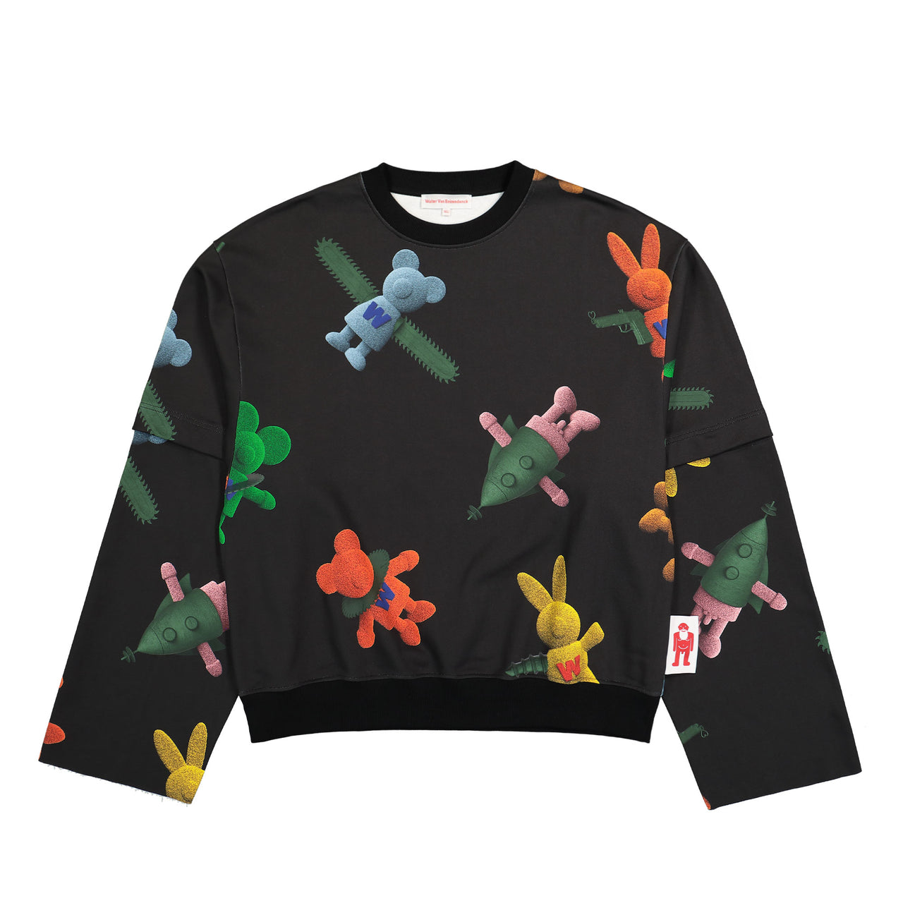 Walter Van Beirendonck Toyterror Sweat Super OS Black Detail view 1 | Gate