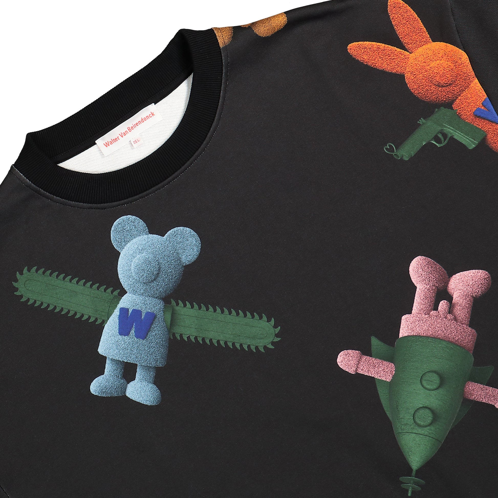 Walter Van Beirendonck Toyterror Sweat Super OS Black Detail view 3 | Gate