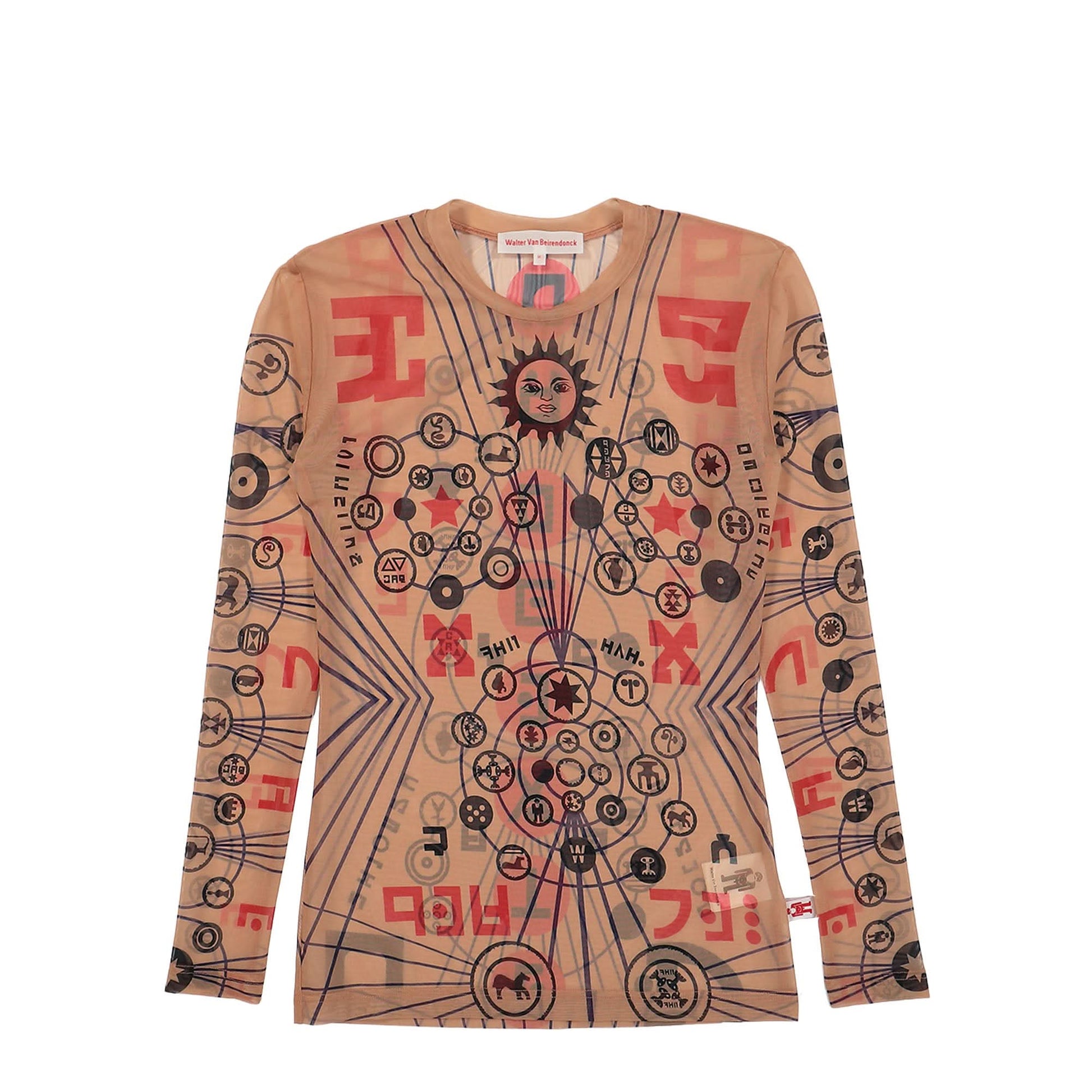 Walter Van Beirendonck Mesh Top Longsleeve Brown Detail view 1 | Gate