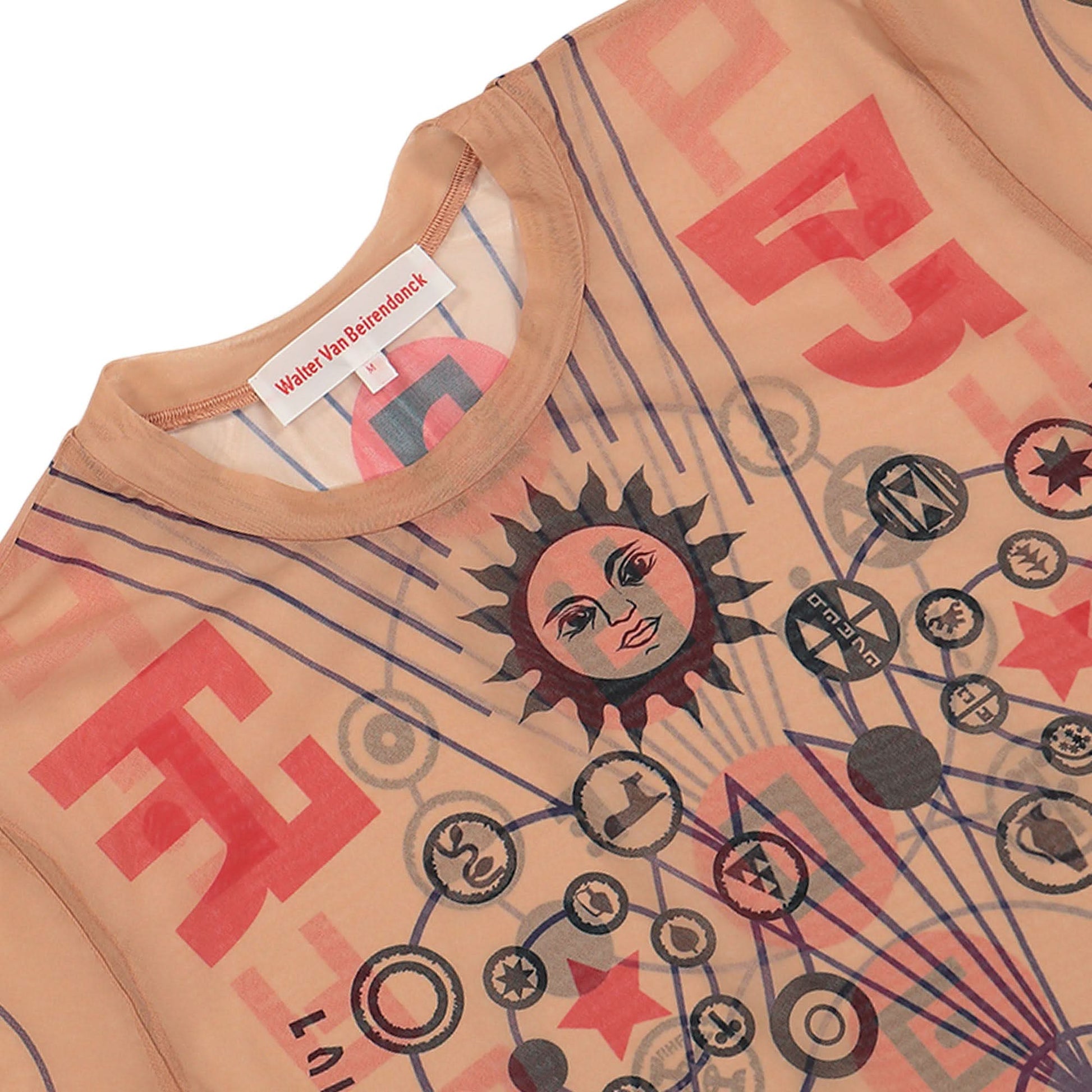Walter Van Beirendonck Mesh Top Longsleeve Brown Detail view 3 | Gate