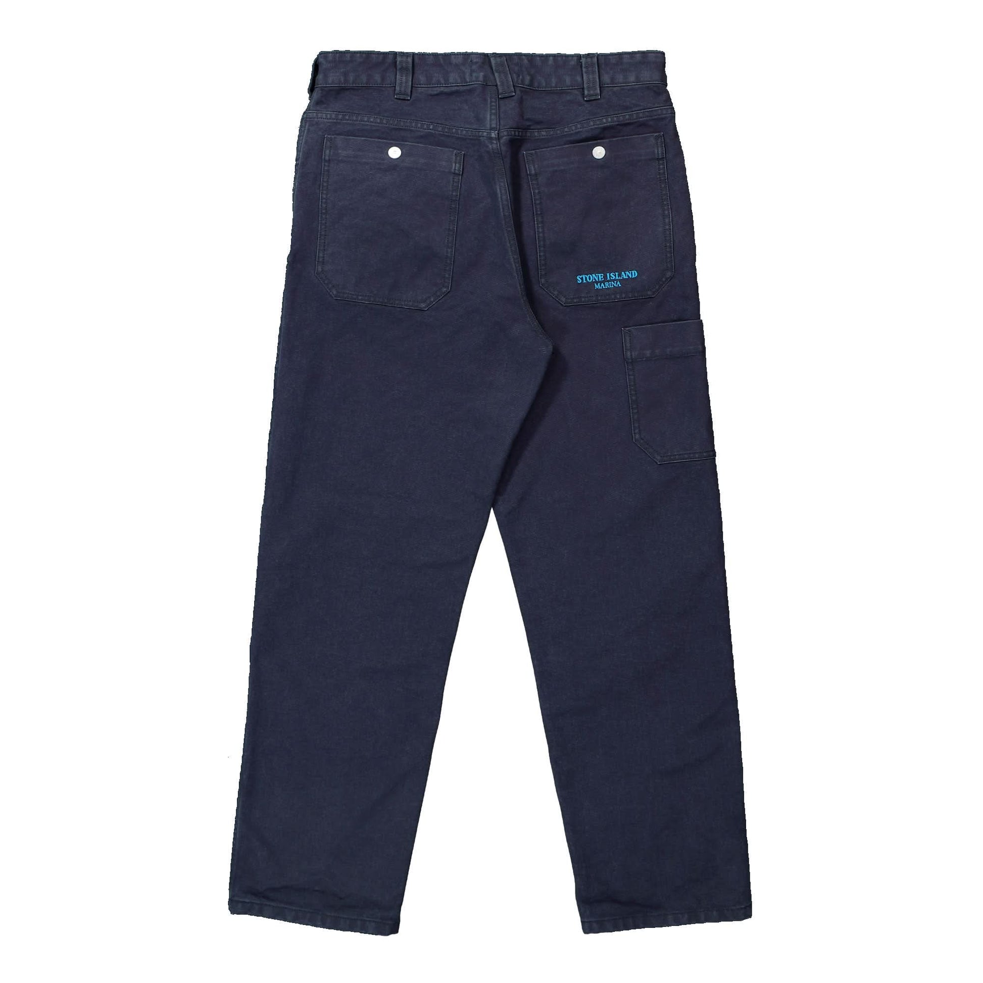 Stone Island Marina Canvas Regular Pants Blue Detail view 2 | Gate
