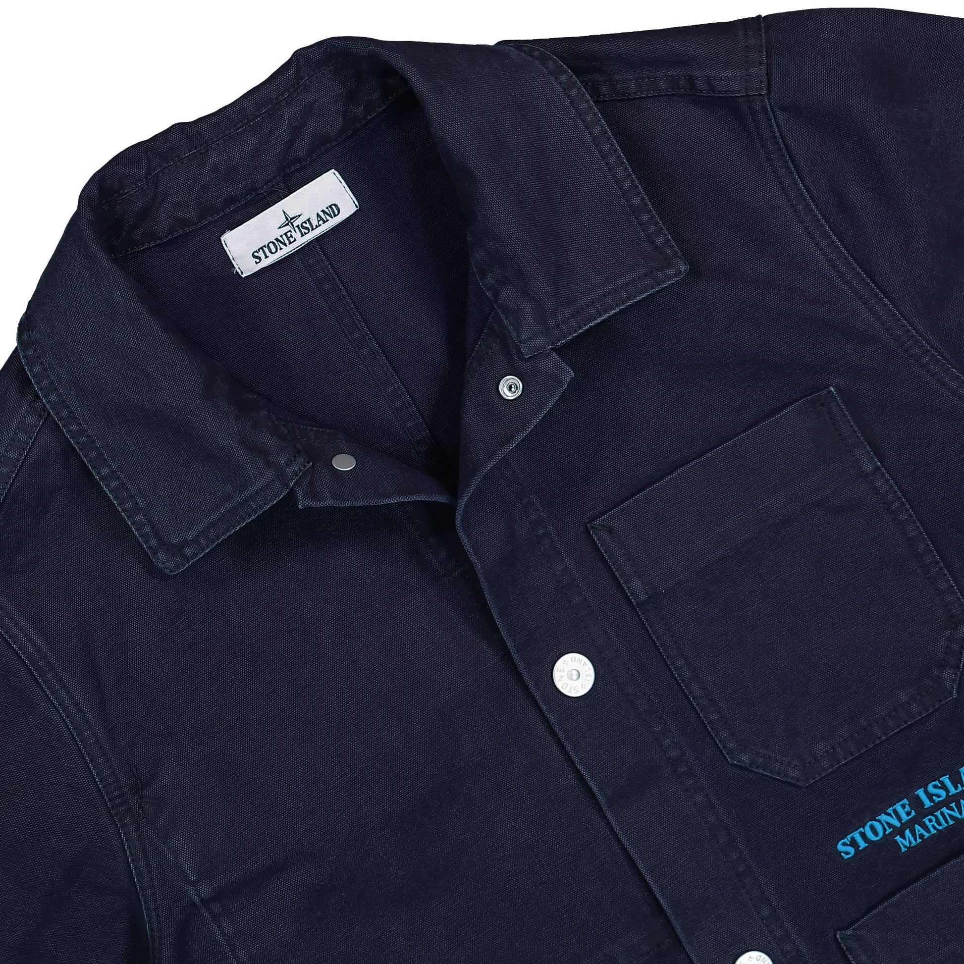 Stone Island Marina Canvas Jacket Blue Detail view 3 | Gate