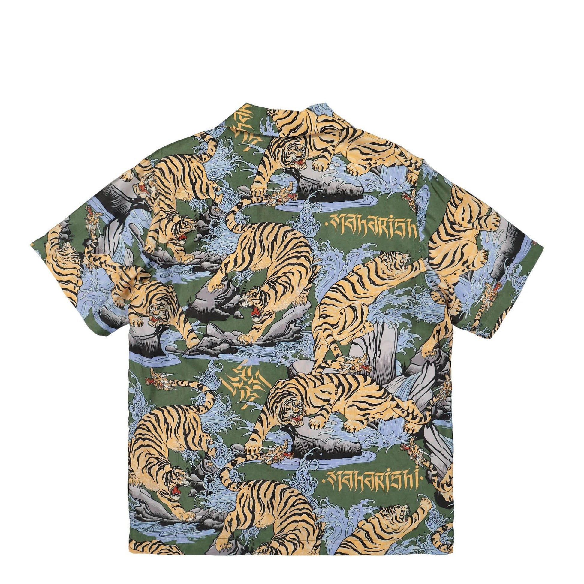 Maharishi Water Tiger Camp Collar Shirt Olive Detail view 2 | Gate