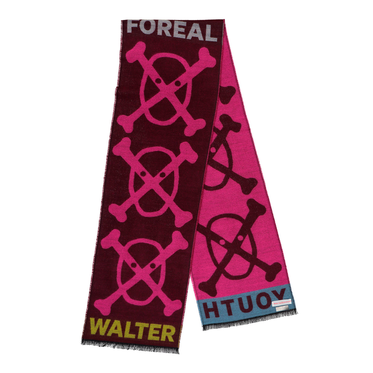 Walter Van Beirendonck Youth Scarf Single Comb. II Bordeaux Scarves 9003 Detail View 1 | GATE