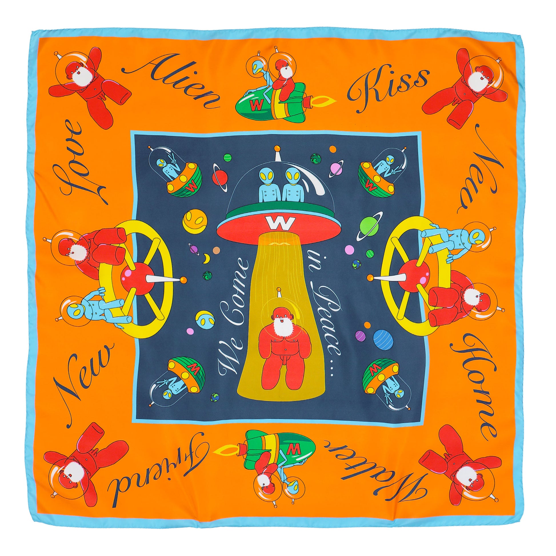 Walter Van Beirendonck Alien Silk Scarf Large Comb. I Sample Large Scarves 9009 Detail View 1 | GATE