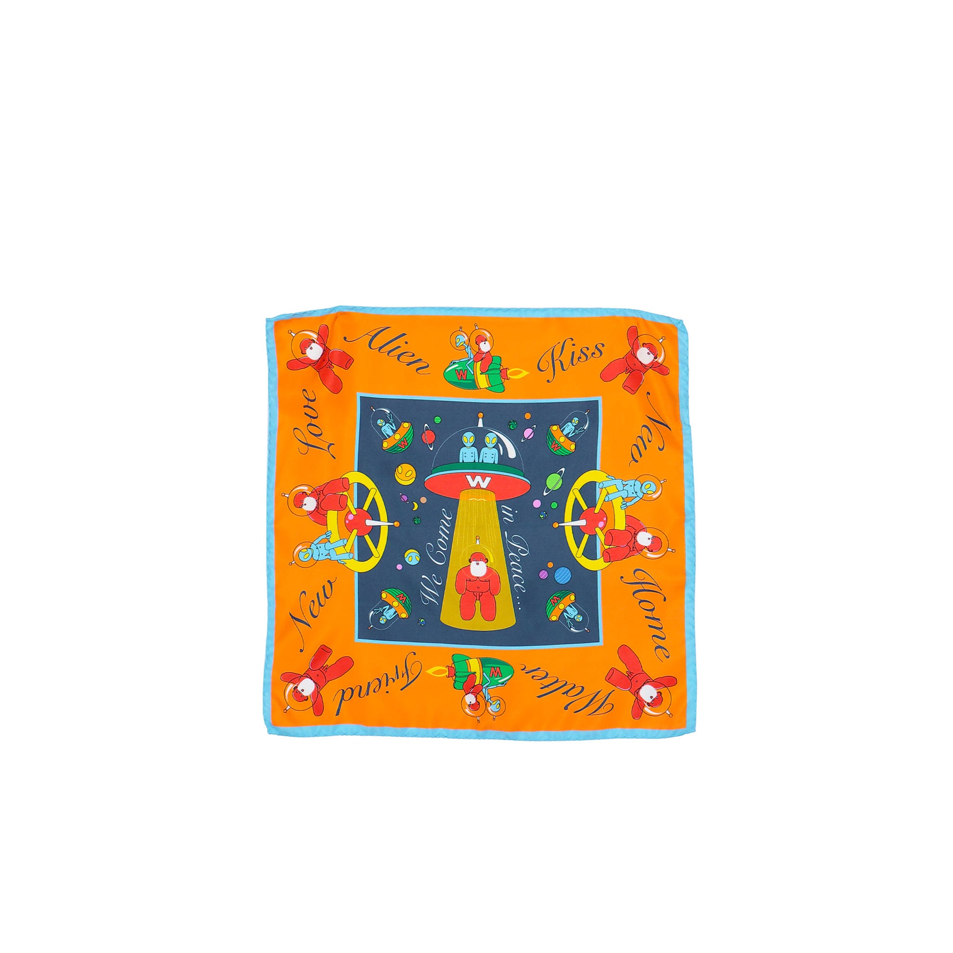 Walter Van Beirendonck Alien Silk Scarf Small Comb. I Sample Small Scarves 9009 Detail View 1 | GATE