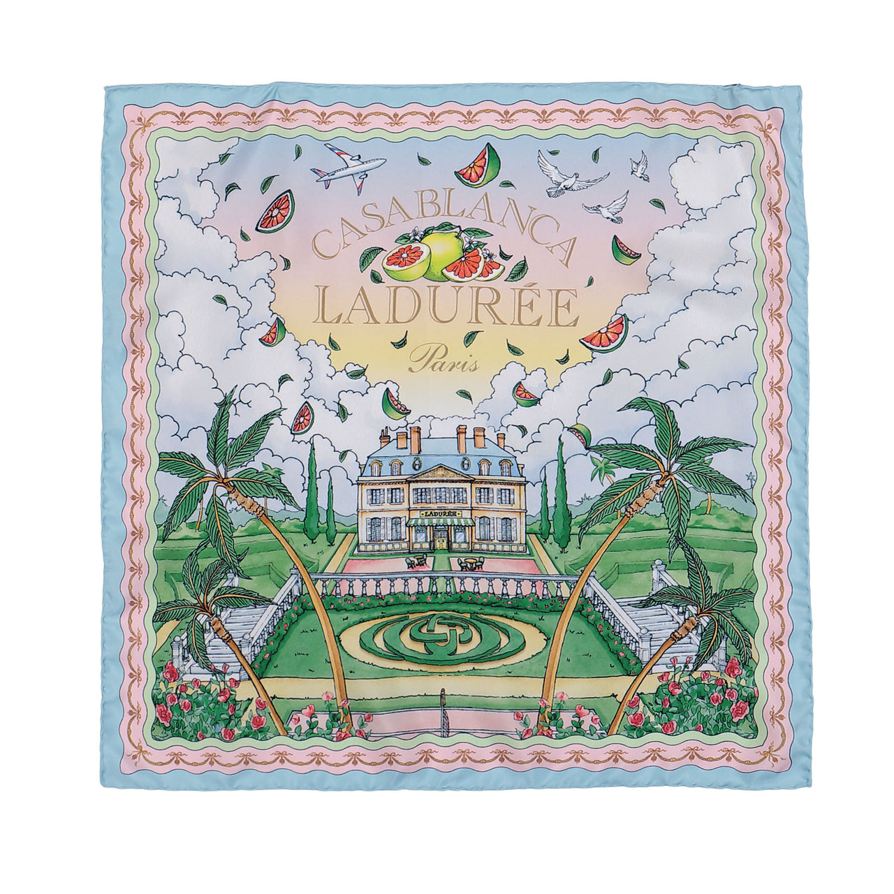 Casablanca Medium Silk Scarf Laduree Scarves A-PF26-ACC-053-01-EX-LD Detail View 1 | GATE
