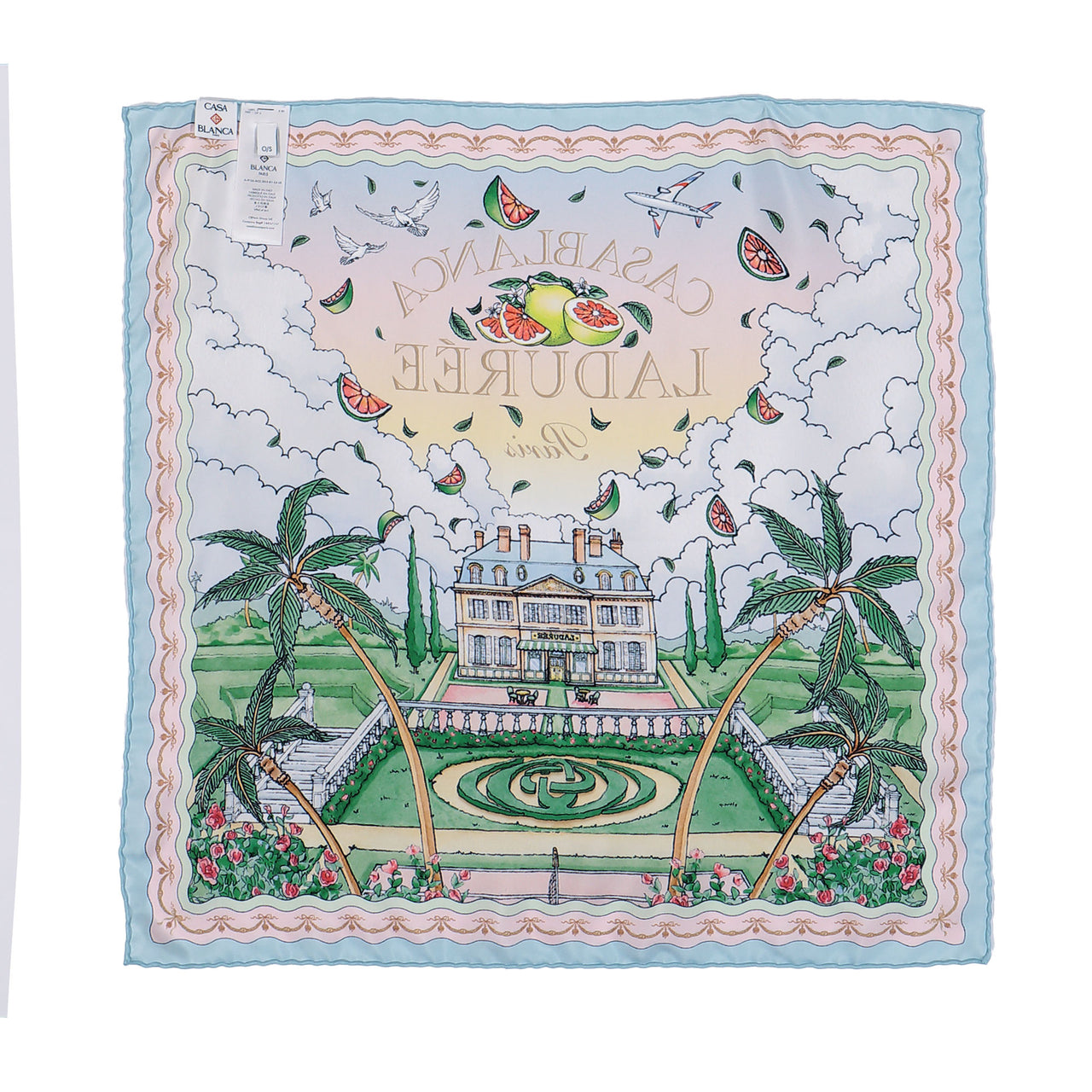 Casablanca Medium Silk Scarf Laduree Scarves A-PF26-ACC-053-01-EX-LD Detail View 1 | GATE