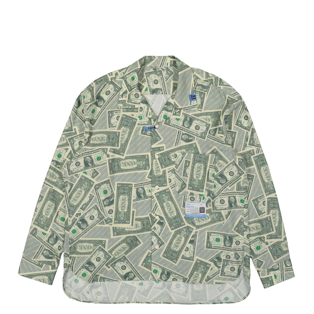 Maison Mihara Yasuhiro Dollar Bill Printed Shirt Green Detail view 1 | Gate