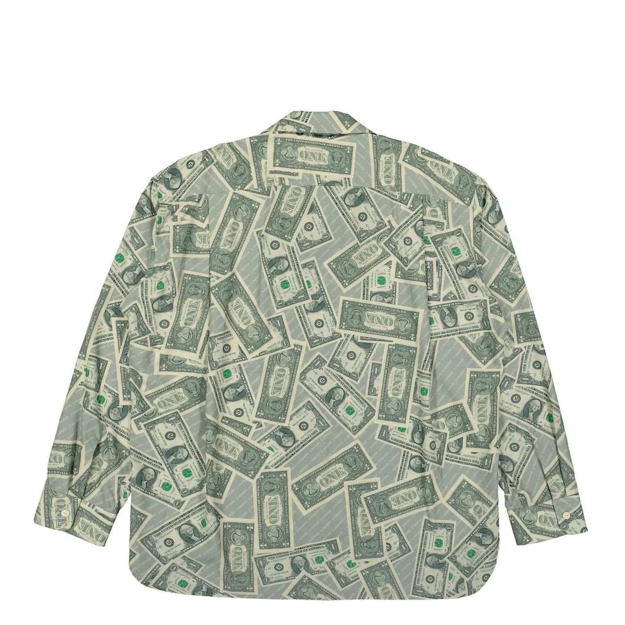 Maison Mihara Yasuhiro Dollar Bill Printed Shirt Green Detail view 1 | Gate
