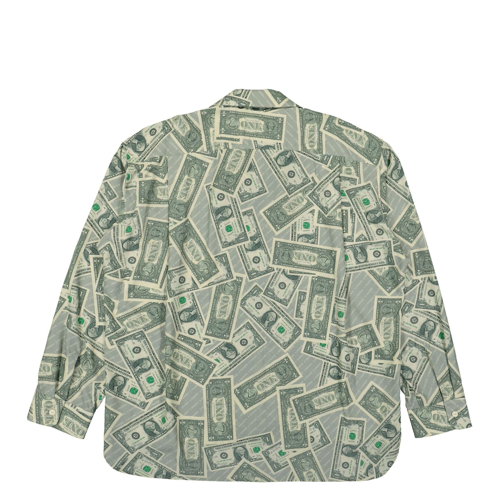 Maison Mihara Yasuhiro Dollar Bill Printed Shirt Green Detail view 2 | Gate