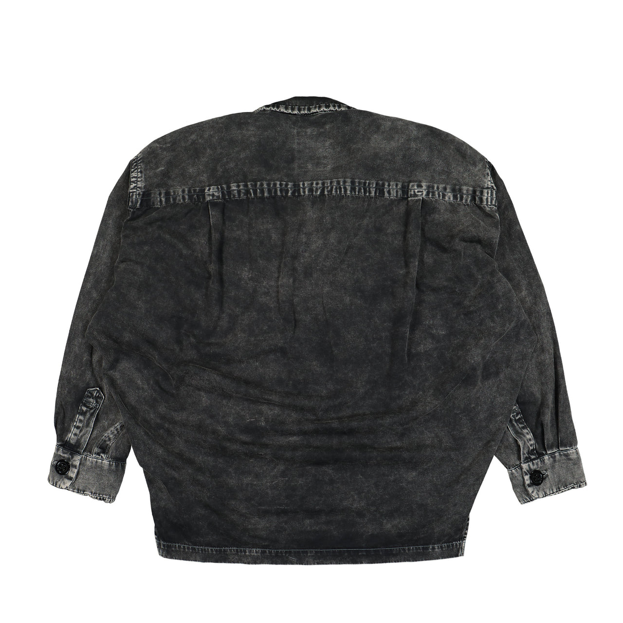 Maison Mihara Yasuhiro Amateur Sewn Aged Shirt Black Detail view 1 | Gate