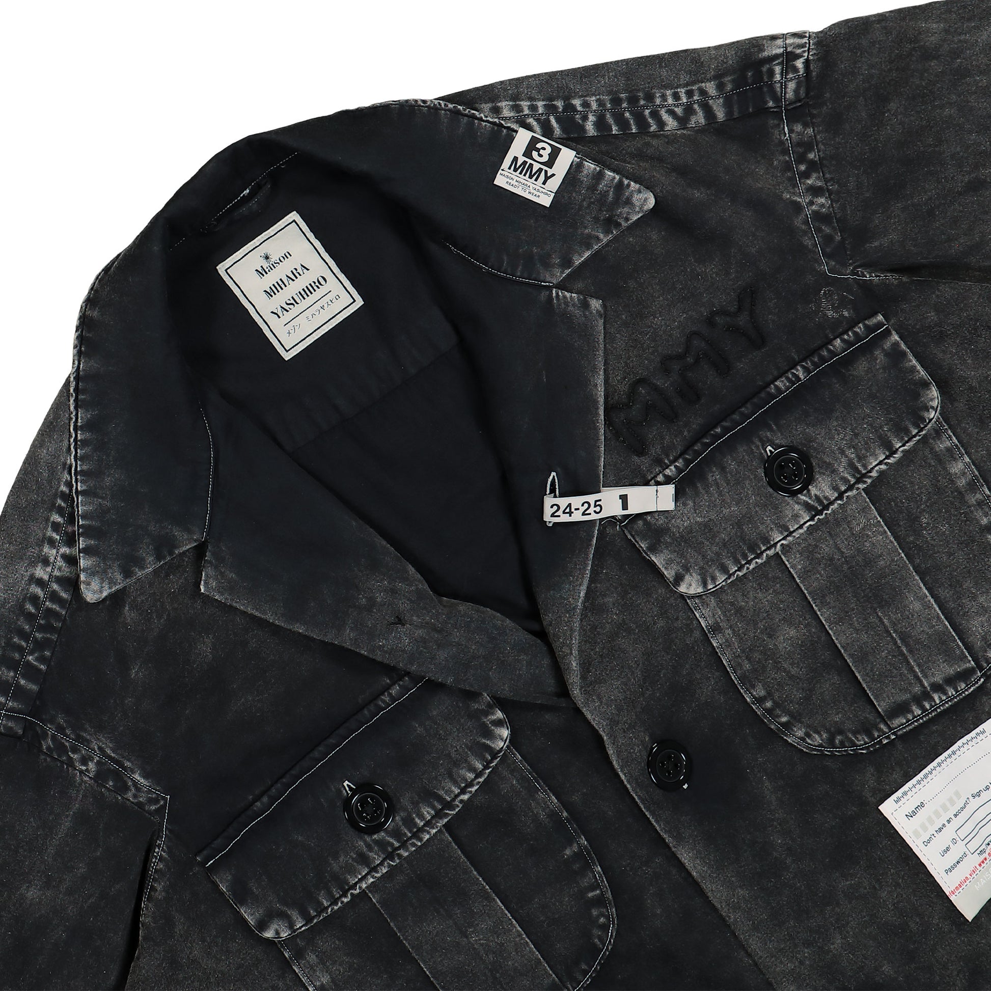 Maison Mihara Yasuhiro Amateur Sewn Aged Shirt Black Detail view 3 | Gate