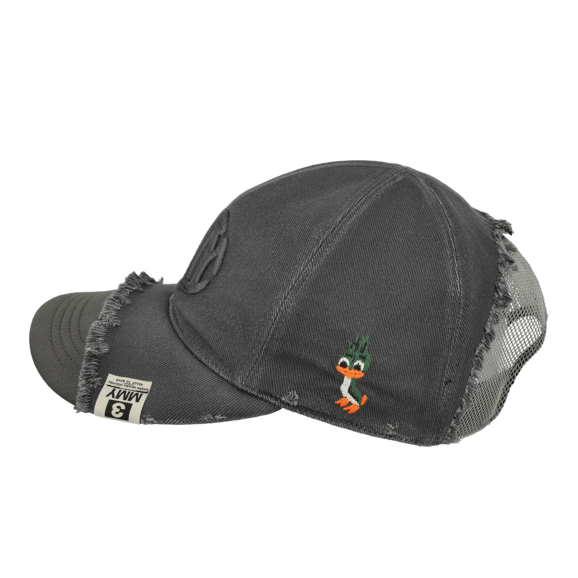Maison Mihara Yasuhiro Crushed Detail Cap Grey Detail view 3 | Gate