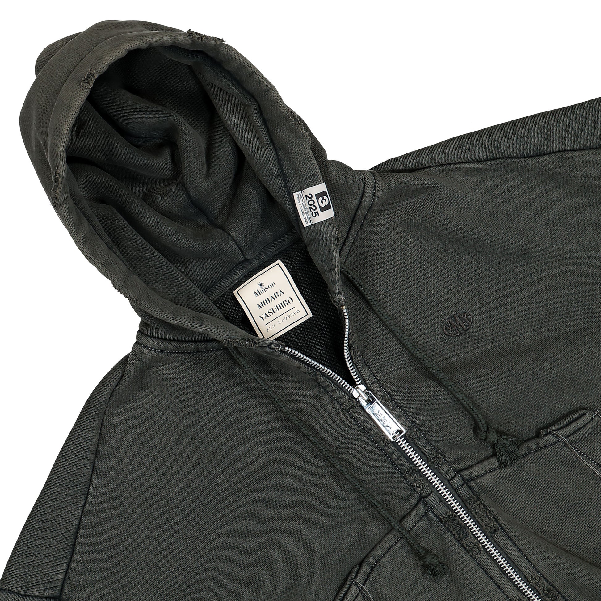 Maison Mihara Yasuhiro Amateur Sewn Wide Back Parka Grey Detail view 3 | Gate