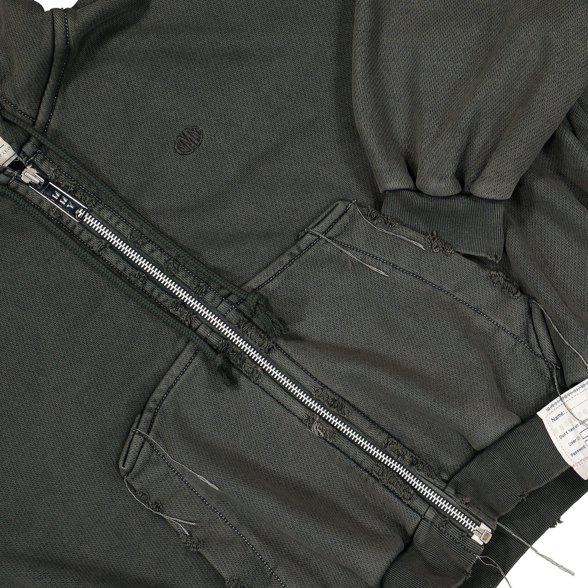 Maison Mihara Yasuhiro Amateur Sewn Wide Back Parka Grey Detail view 4 | Gate