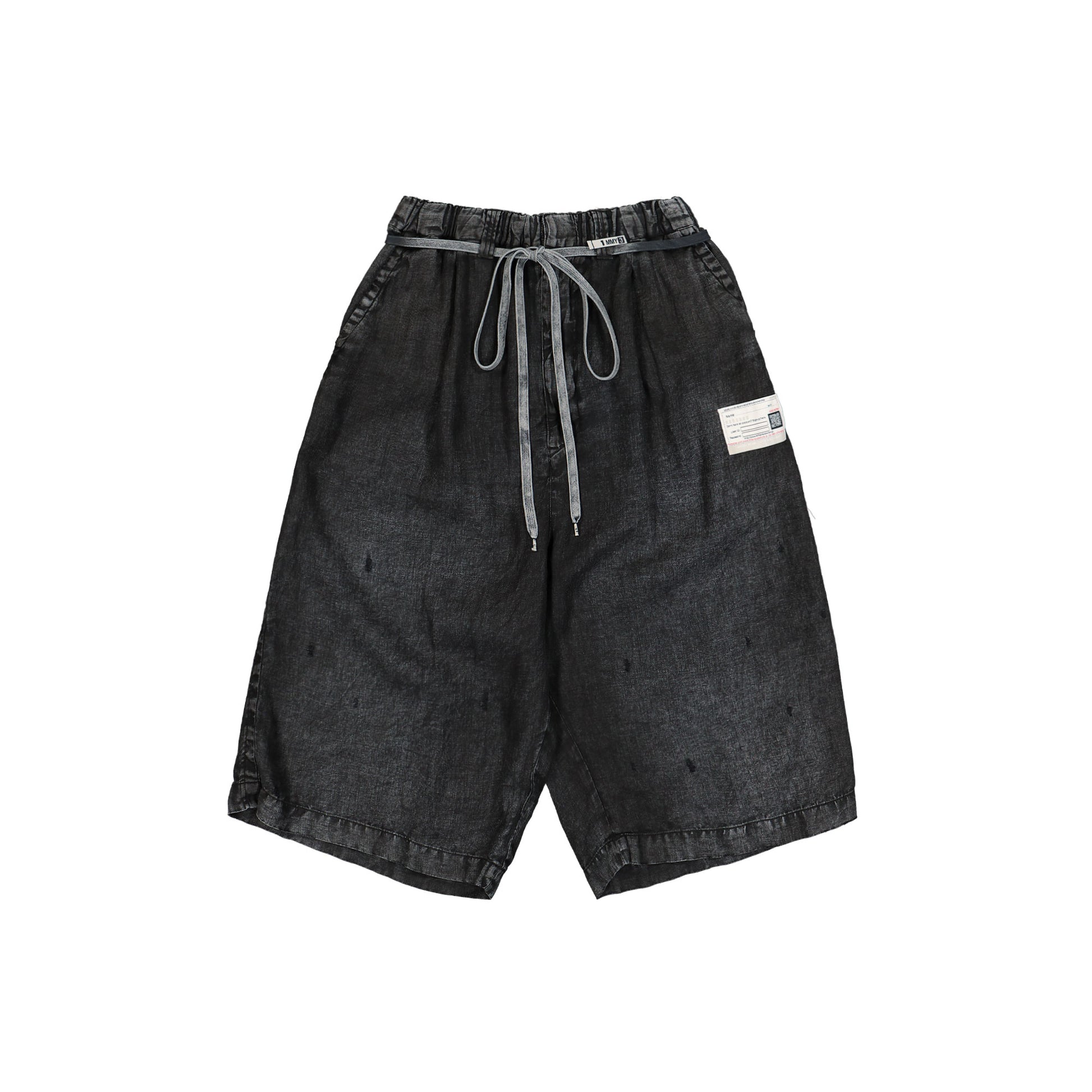Maison Mihara Yasuhiro Aged Wide Shorts Black Detail view 1 | Gate