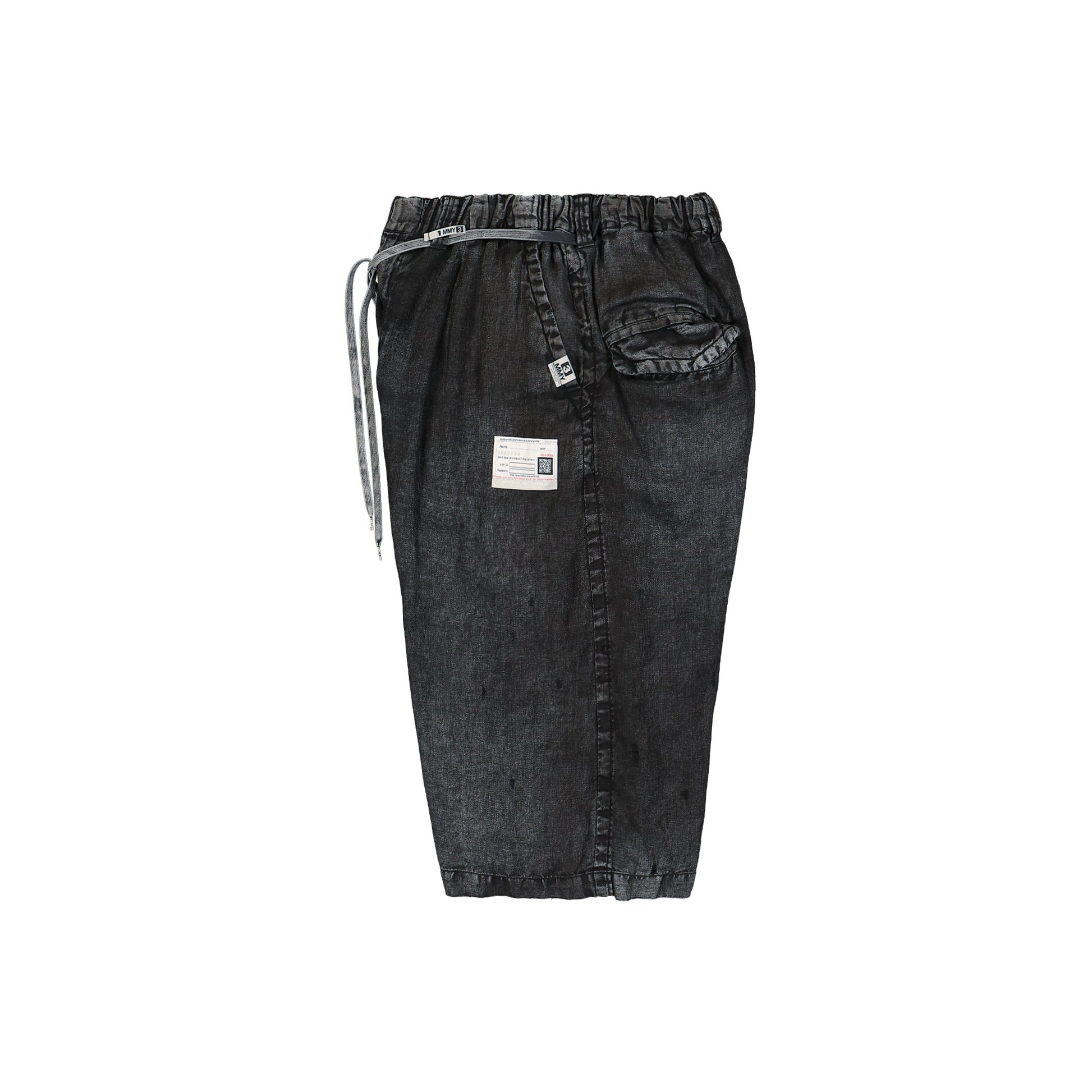 Maison Mihara Yasuhiro Aged Wide Shorts Black Detail view 5 | Gate