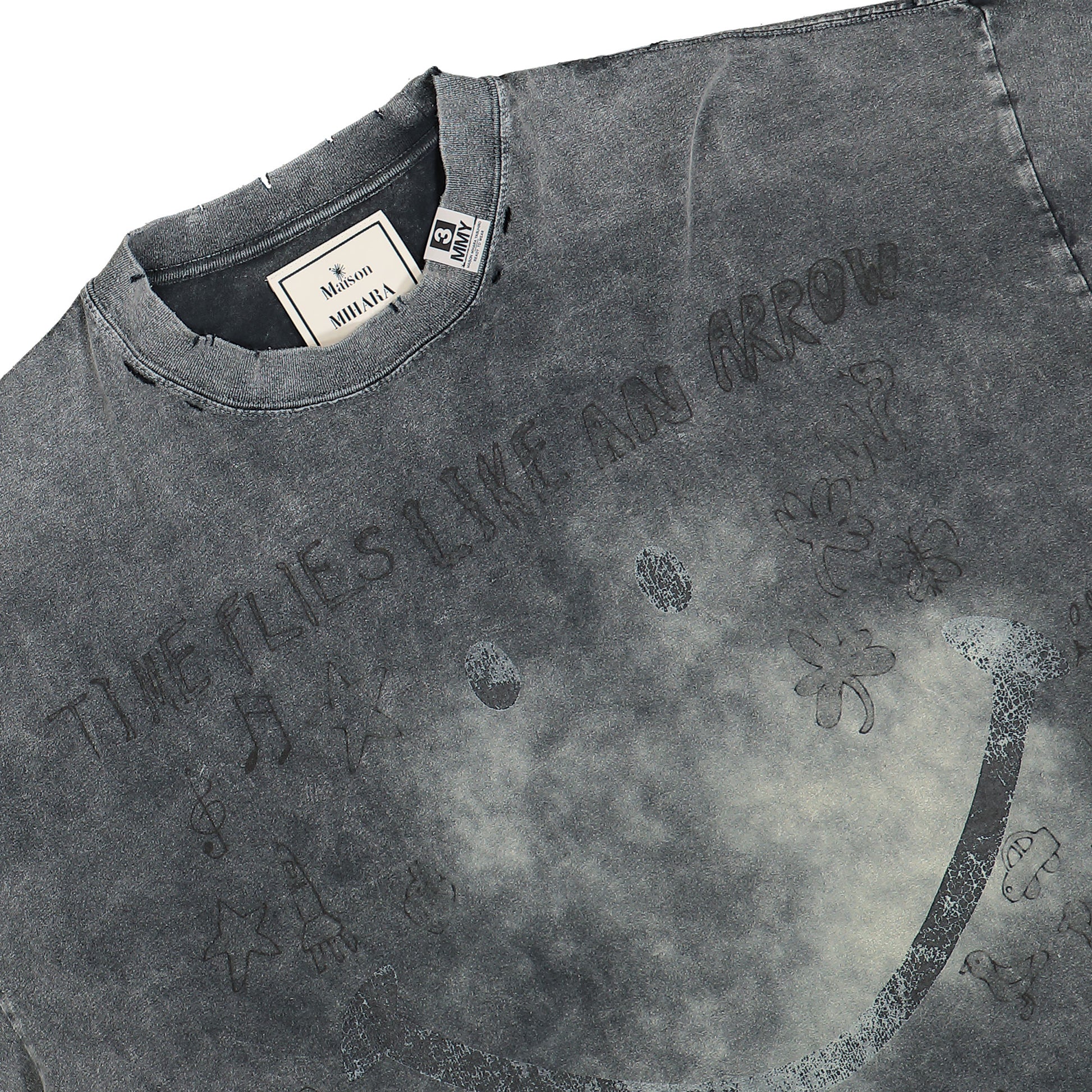 Maison Mihara Yasuhiro Bleached Tee Grey Detail view 4 | Gate