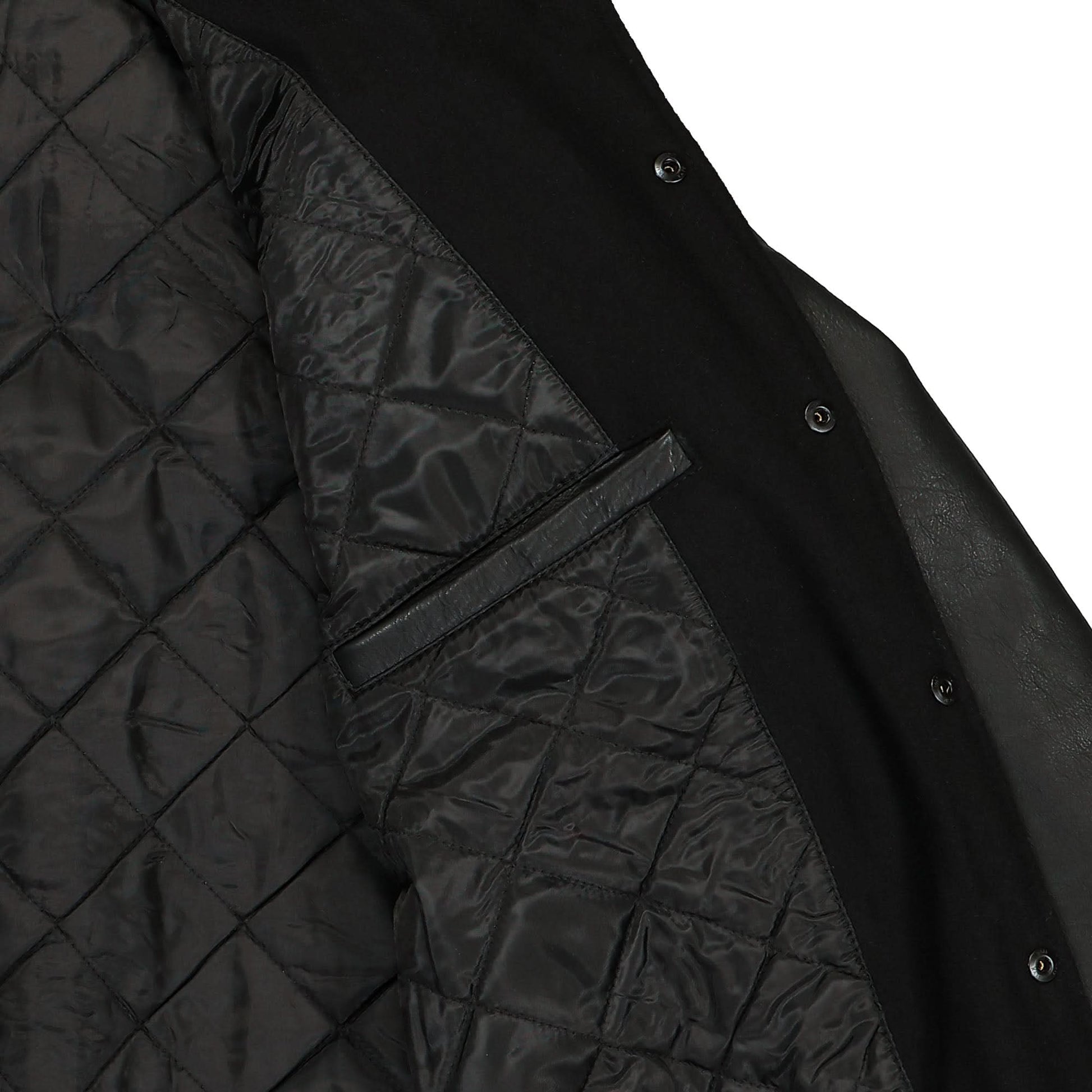 1017 Alyx 9SM Logo Varsity Jacket Black Detail view 5 | Gate
