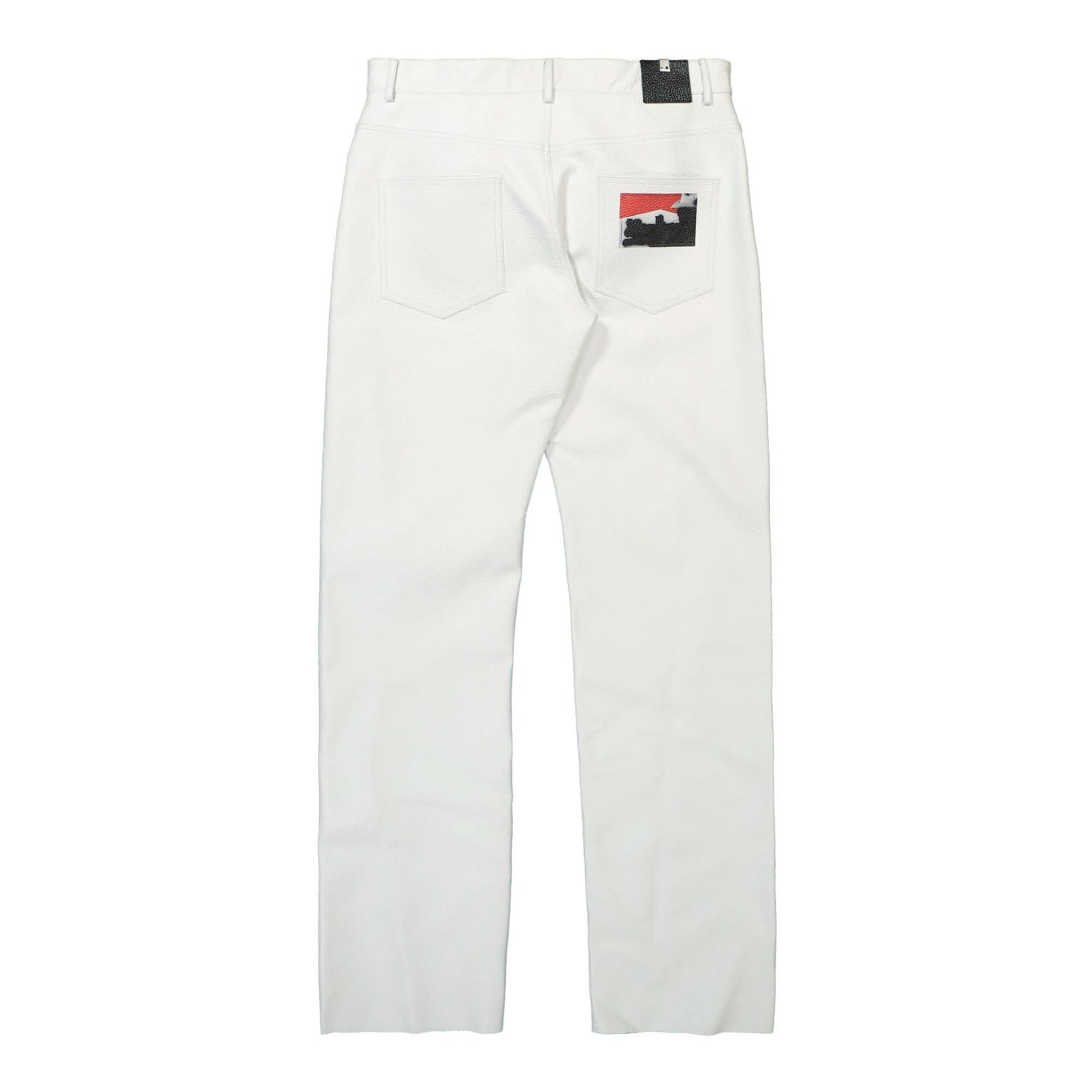 1017 Alyx 9SM 5 Pocket Leather Pant White Detail view 2 | Gate