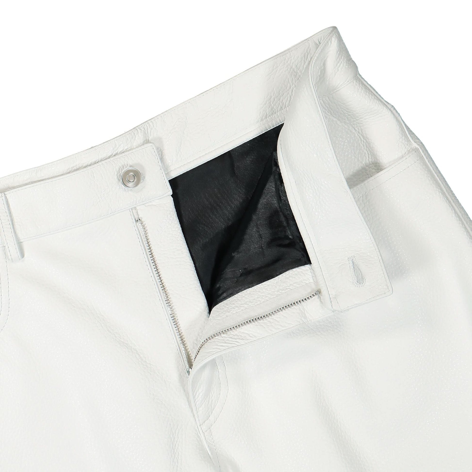 1017 Alyx 9SM 5 Pocket Leather Pant White Detail view 4 | Gate
