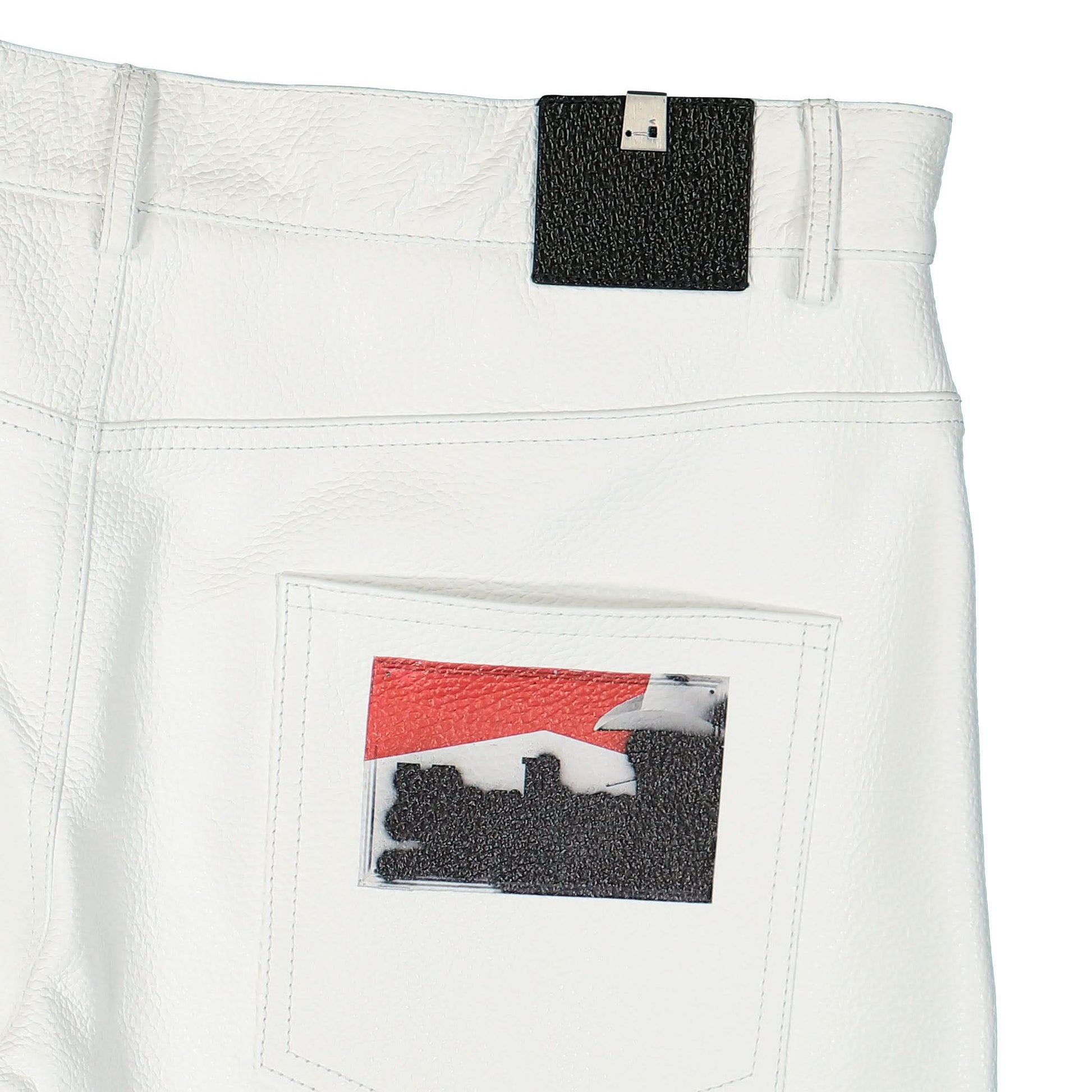 1017 Alyx 9SM 5 Pocket Leather Pant White Detail view 5 | Gate