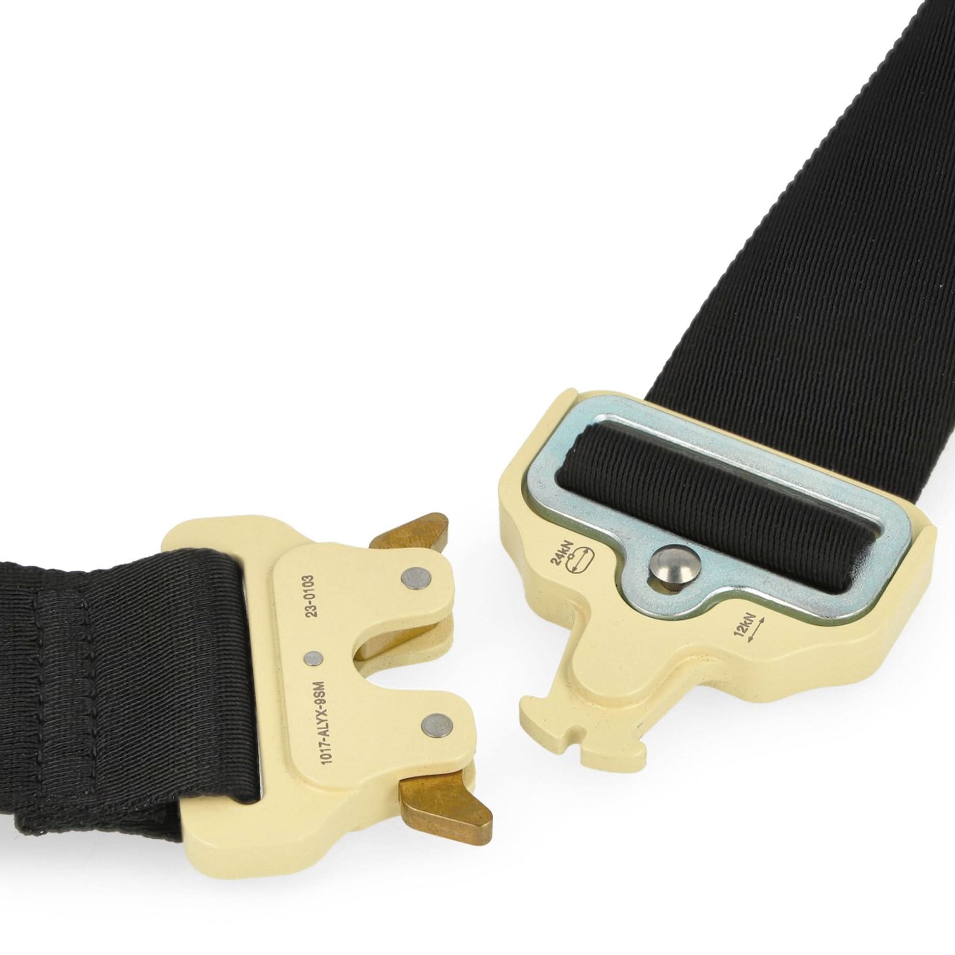 1017 Alyx 9SM Classic Rollercoaster Buckle Belt Beige Detail view 5 | Gate