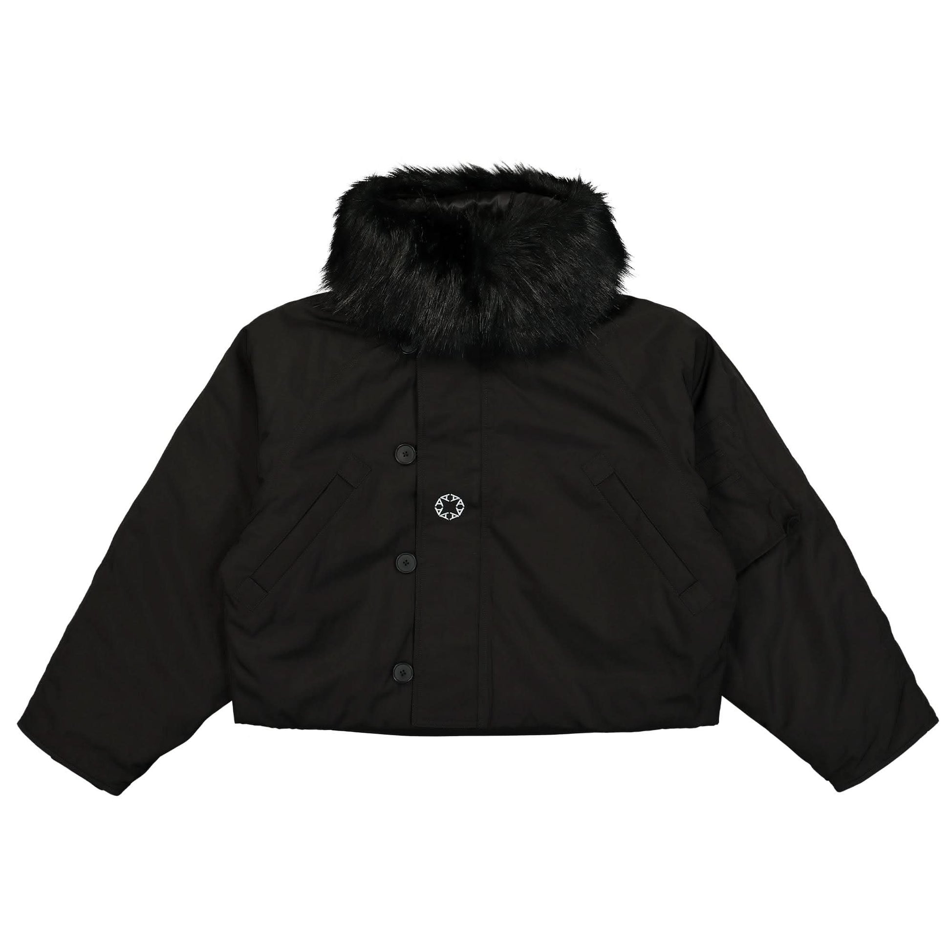 1017 Alyx 9SM Nylon Logo Parka Black Detail view 1 | Gate