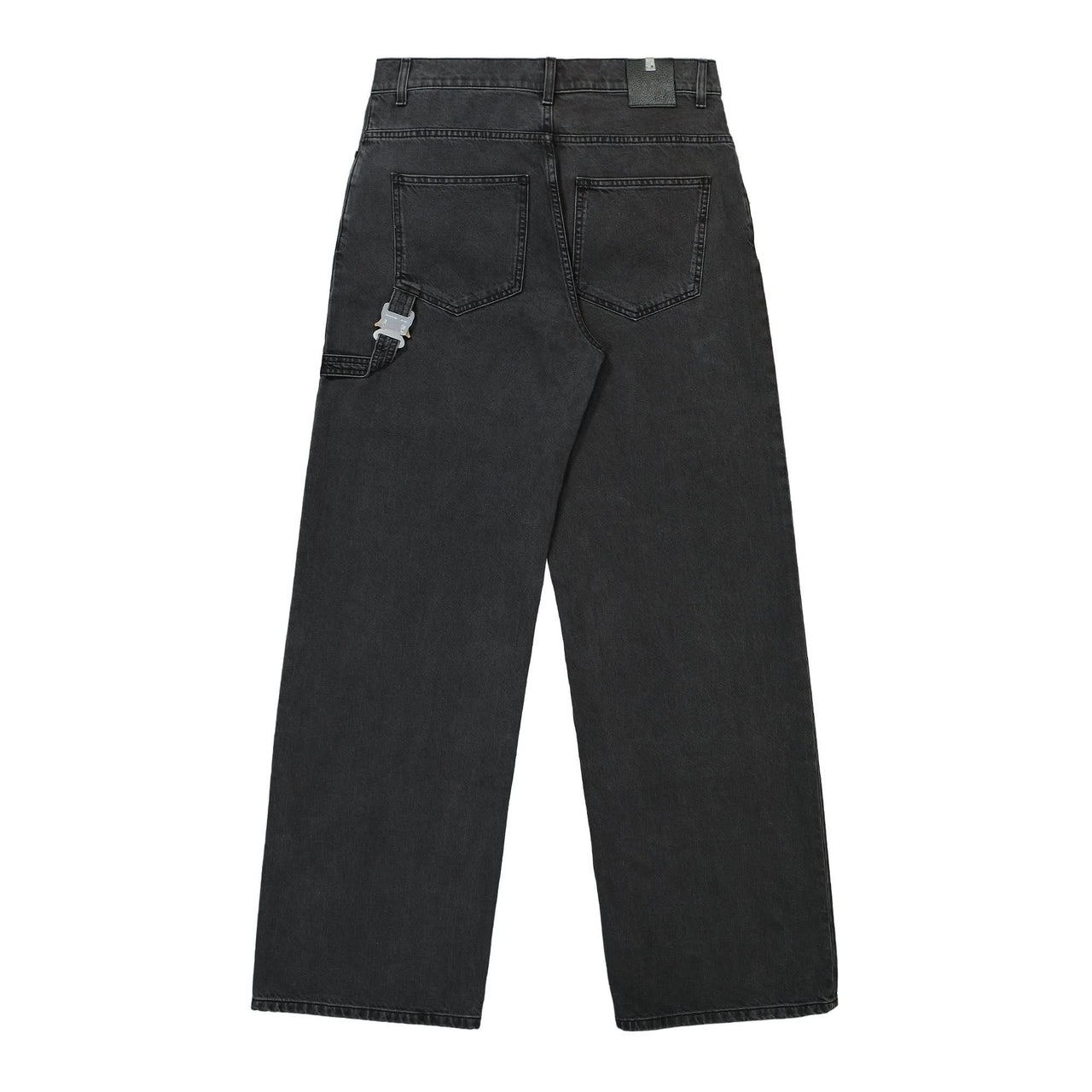 1017 Alyx 9SM Wide Leg Jeans With Buckle Black Detail view 1 | Gate