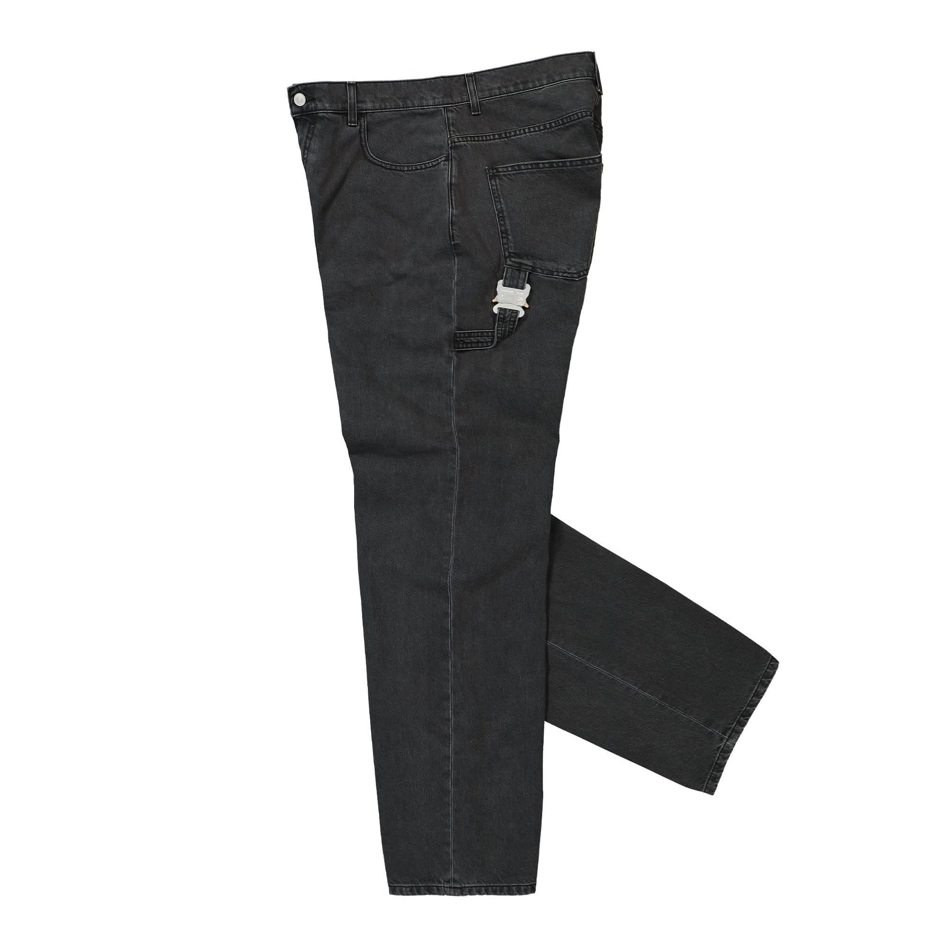 1017 Alyx 9SM Wide Leg Jeans With Buckle Black Detail view 3 | Gate