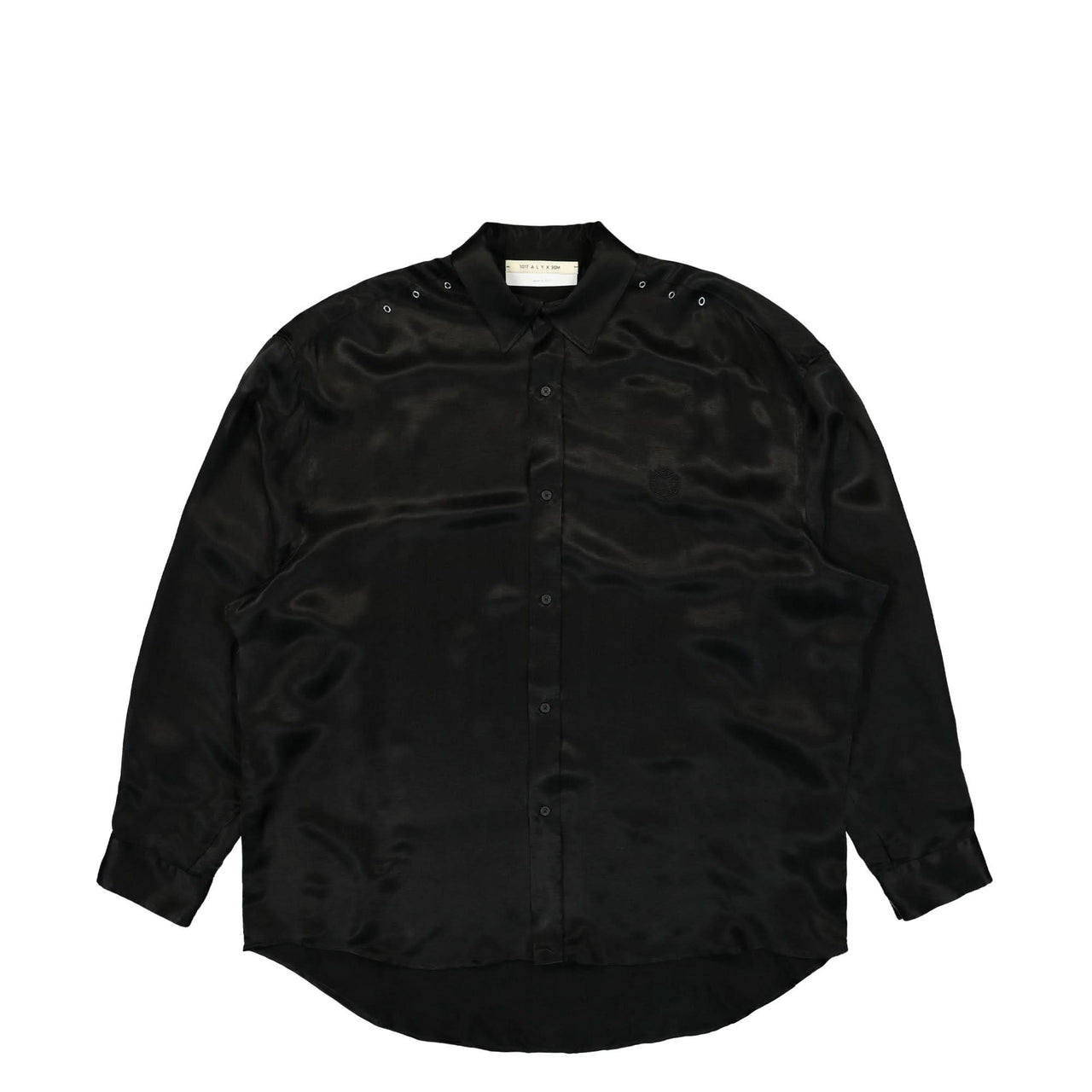 1017 Alyx 9SM Longsleeve Cupro Shirt With Eyelets Black Detail view 1 | Gate