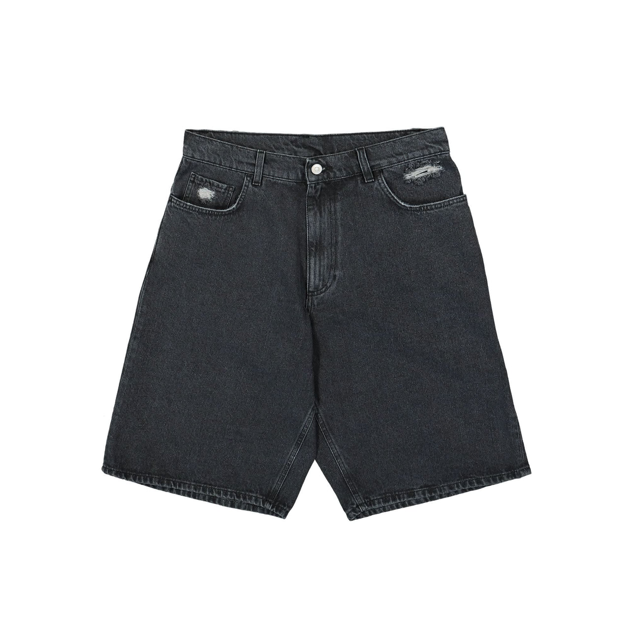 1017 Alyx 9SM Distressed Carpenter Shorts With Buckle Black Detail view 1 | Gate