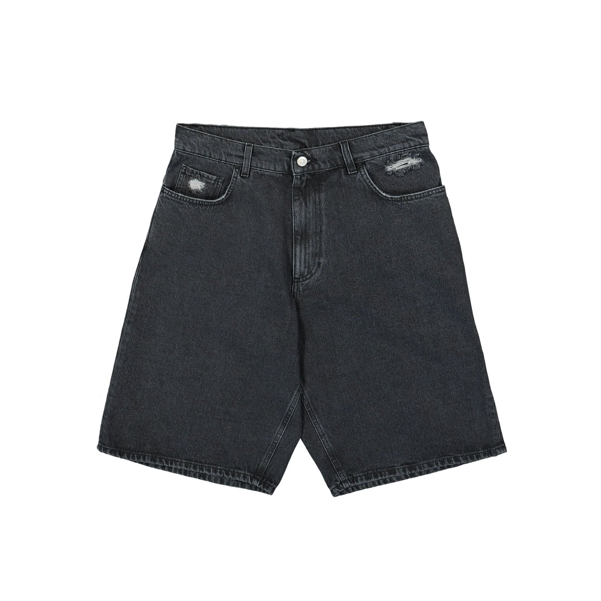 1017 Alyx 9SM Distressed Carpenter Shorts With Buckle Black Detail view 1 | Gate