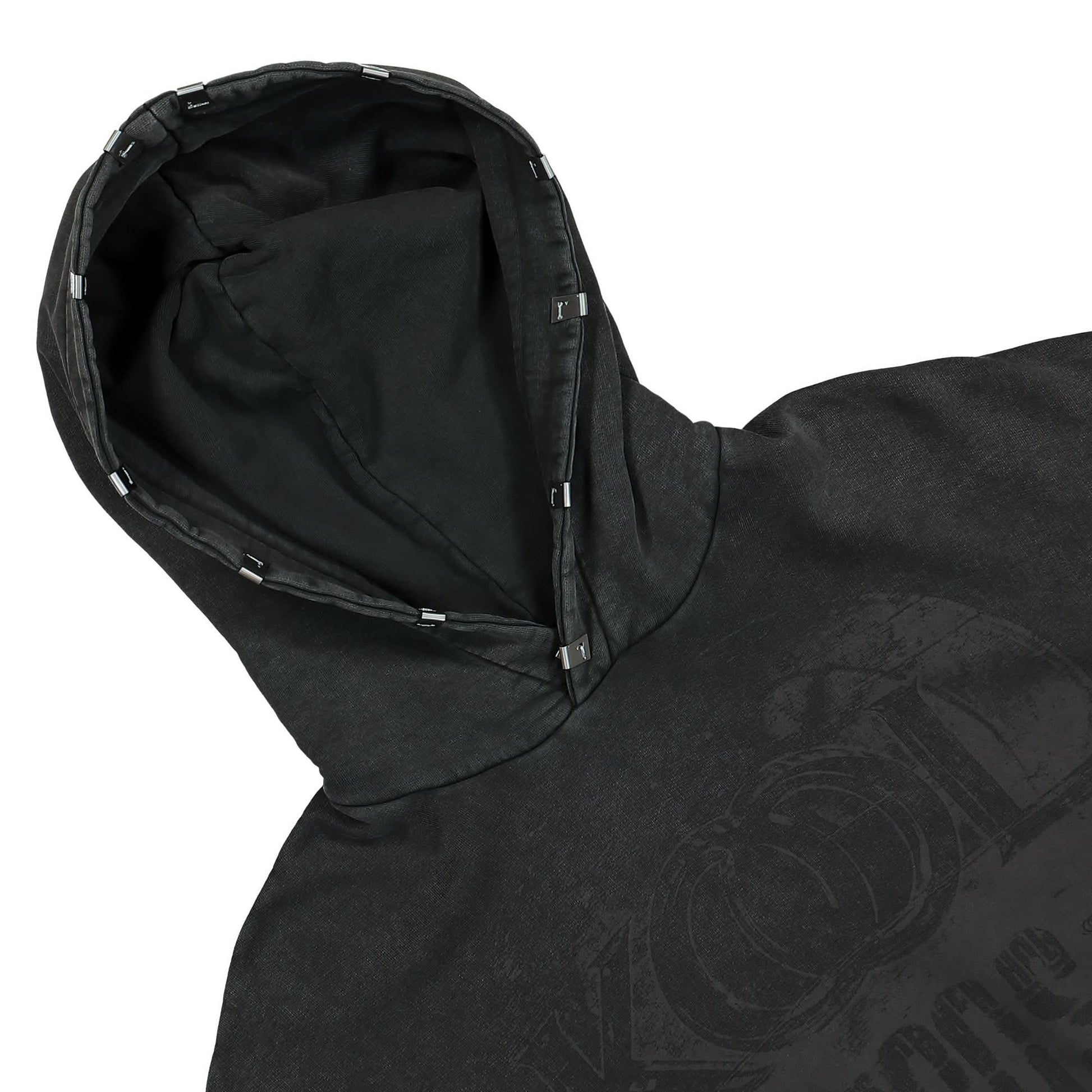 1017 Alyx 9SM Oversized Mark Flood Hoodie Black Detail view 3 | Gate