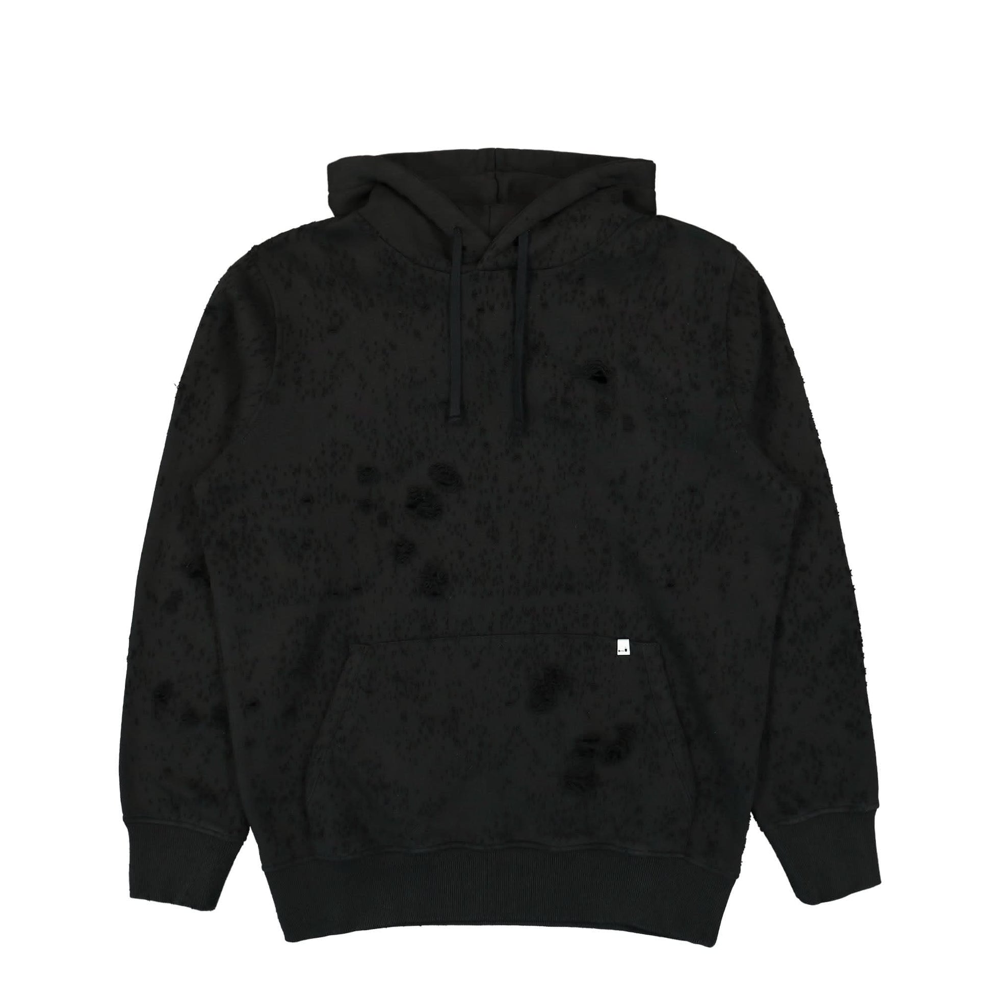 1017 Alyx 9SM Destroyed Lightercap Hoodie Black Detail view 1 | Gate