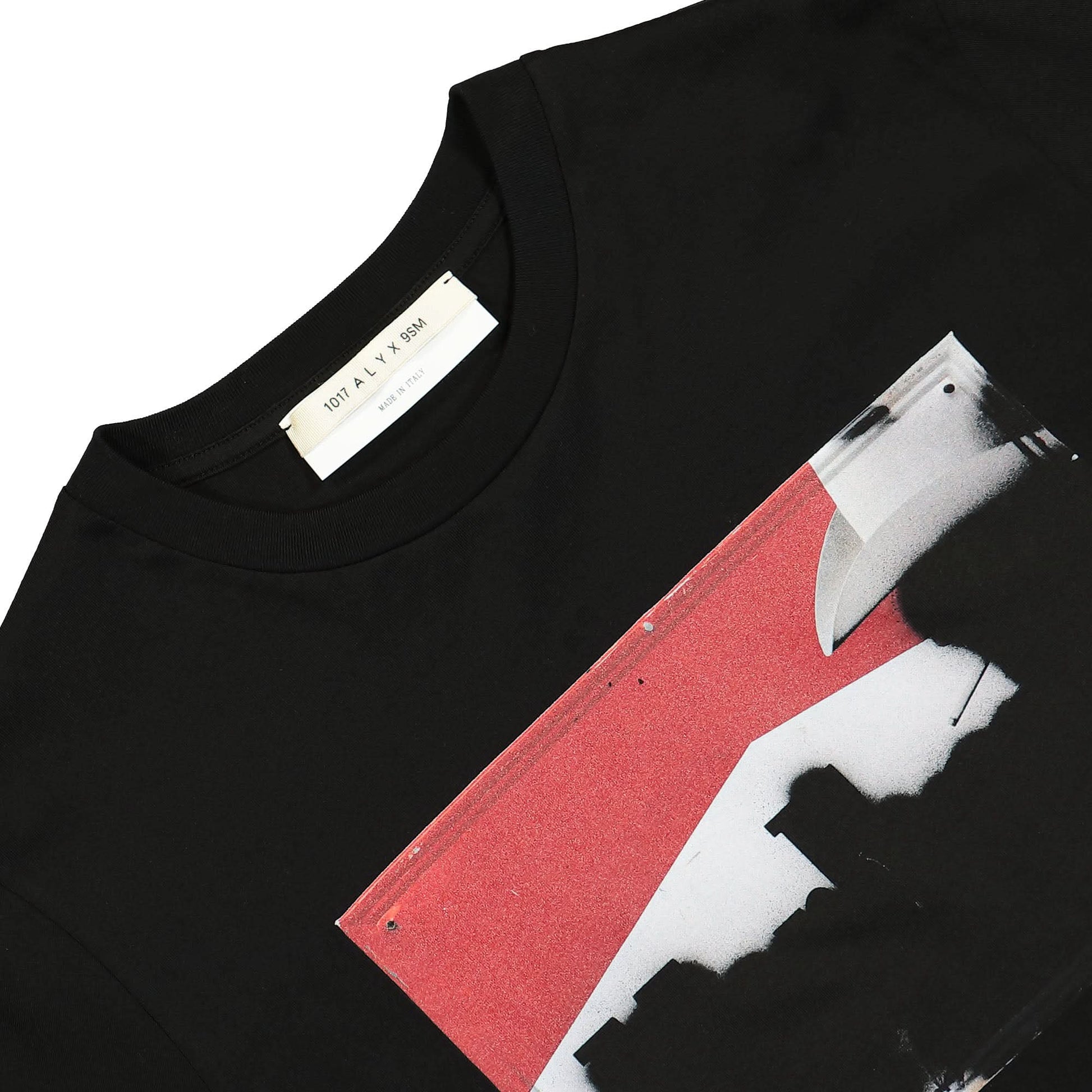 1017 Alyx 9SM Short Sleeve Graphic T-Shirt Black Detail view 3 | Gate