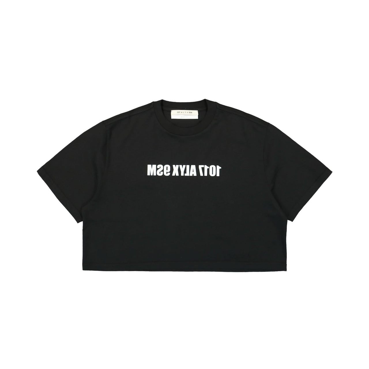1017 Alyx 9SM Logo Cropped Tee Black Detail view 1 | Gate