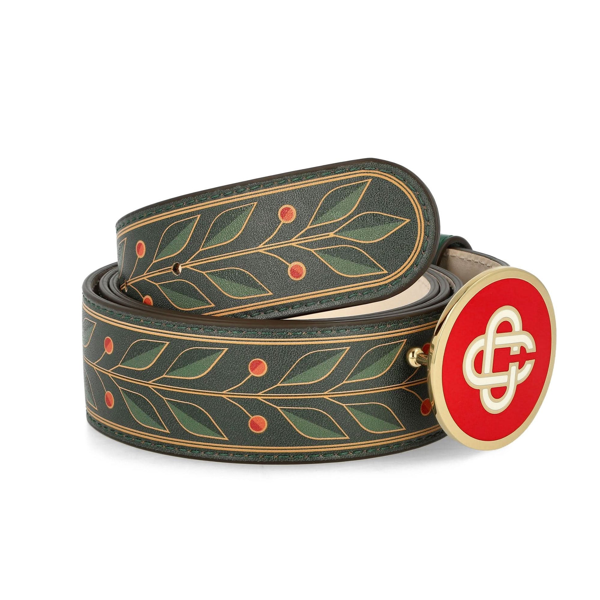 Casablanca Mens Plaque Belt 35mm Green Detail view 1 | Gate
