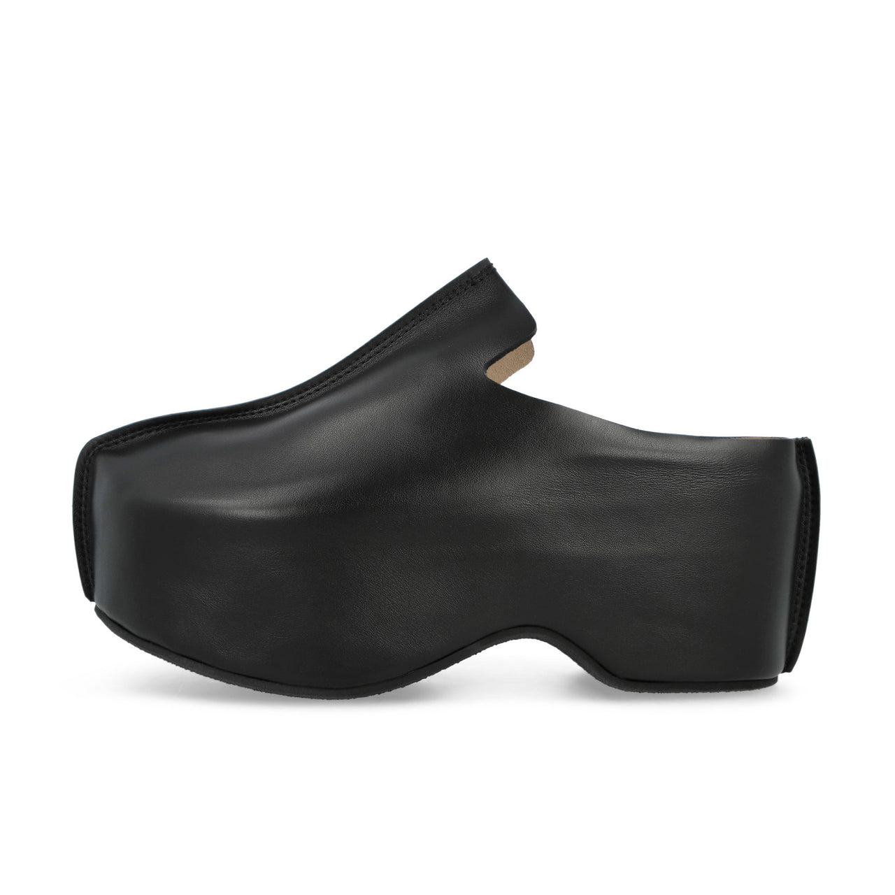 JW Anderson Calf Platform Clog Black Slides FW0146-LA0232-999 / Black Detail View 1 | GATE